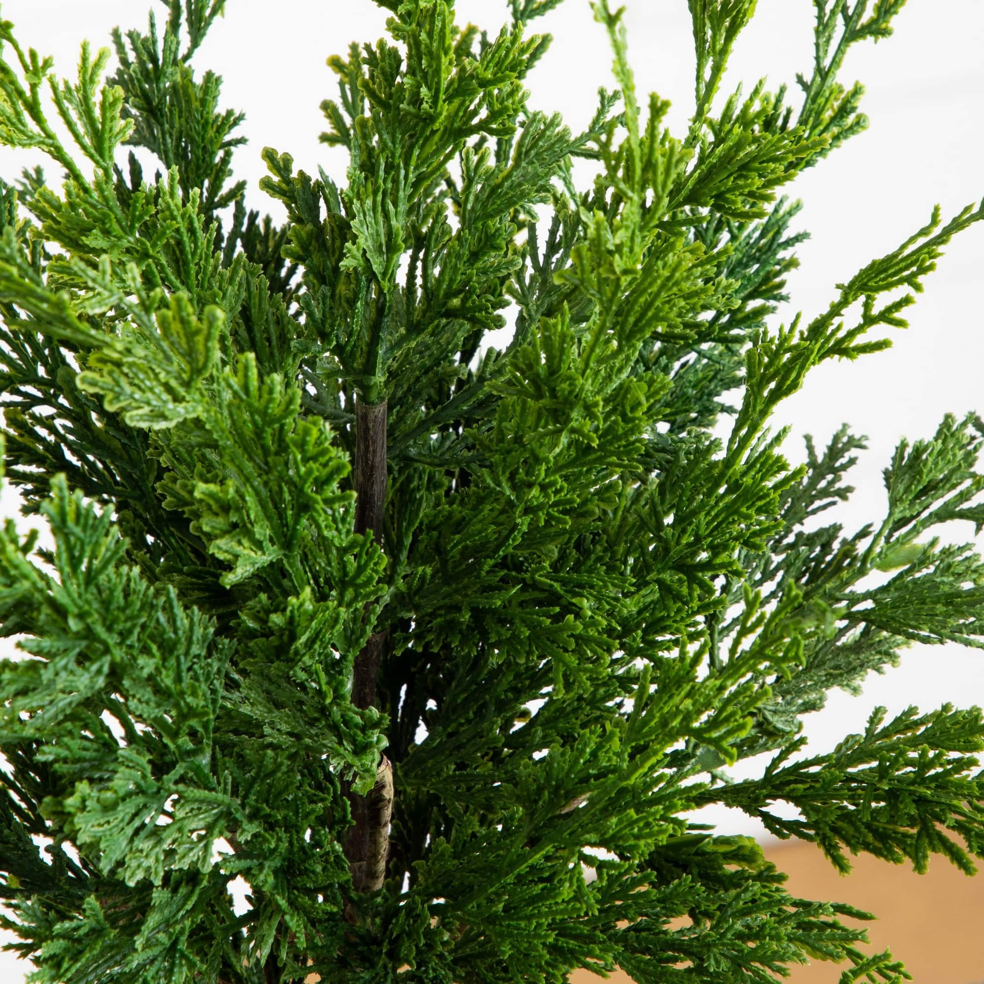 Nearly Natural 20" Artificial Real Touch Potted Winter Cypress Christmas Tree