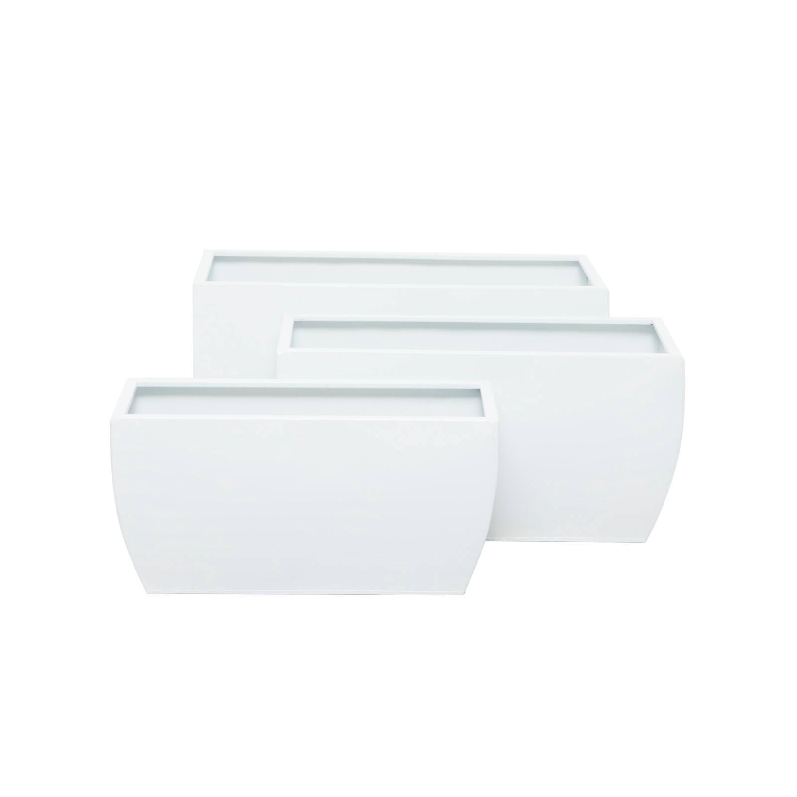 White Modern Planter, Set of 3" 20", 18", 16"