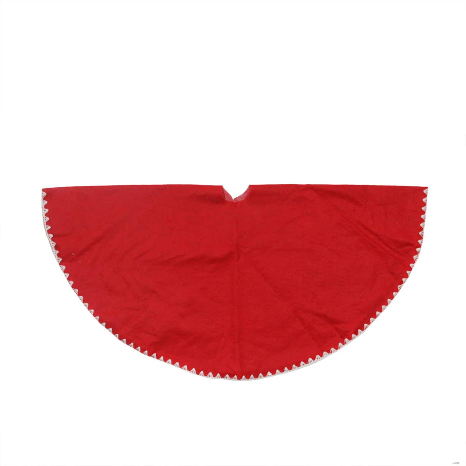 26" Christmas Traditions Cardinal Red with White Stitching Mini Tree Skirt