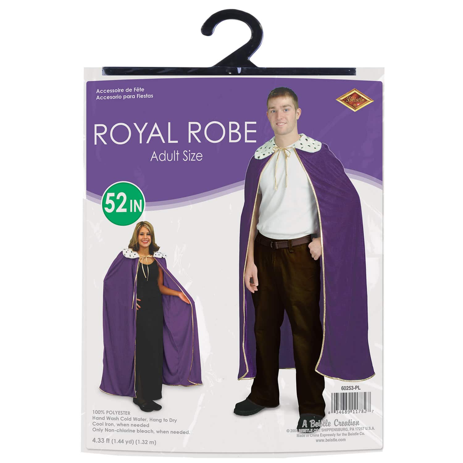 Beistle 52" Purple Adult King or Queen Robe