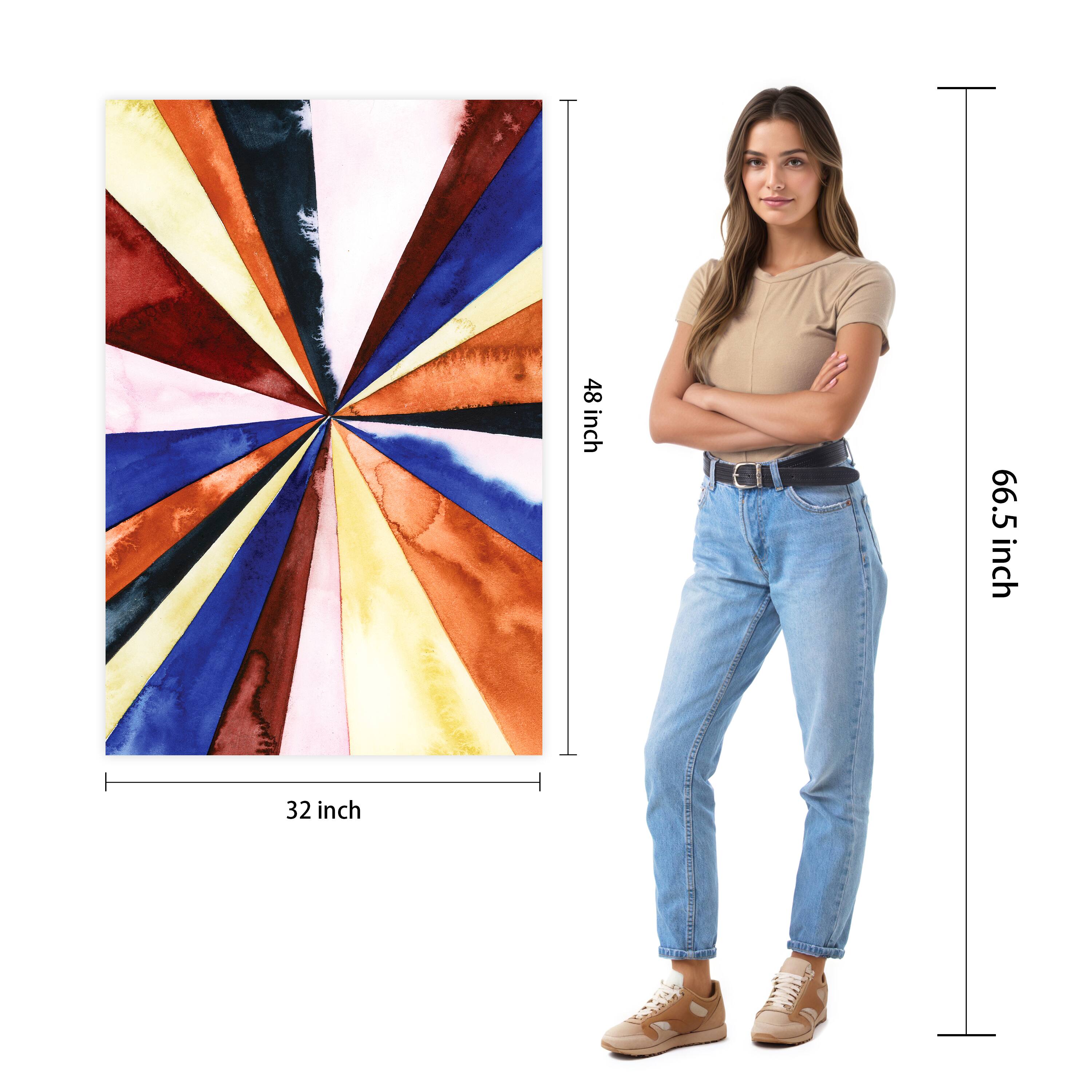 Empire Art Direct 48" x 32" Desert Layers 3 Frameless Free Floating Tempered Art Glass Wall Art