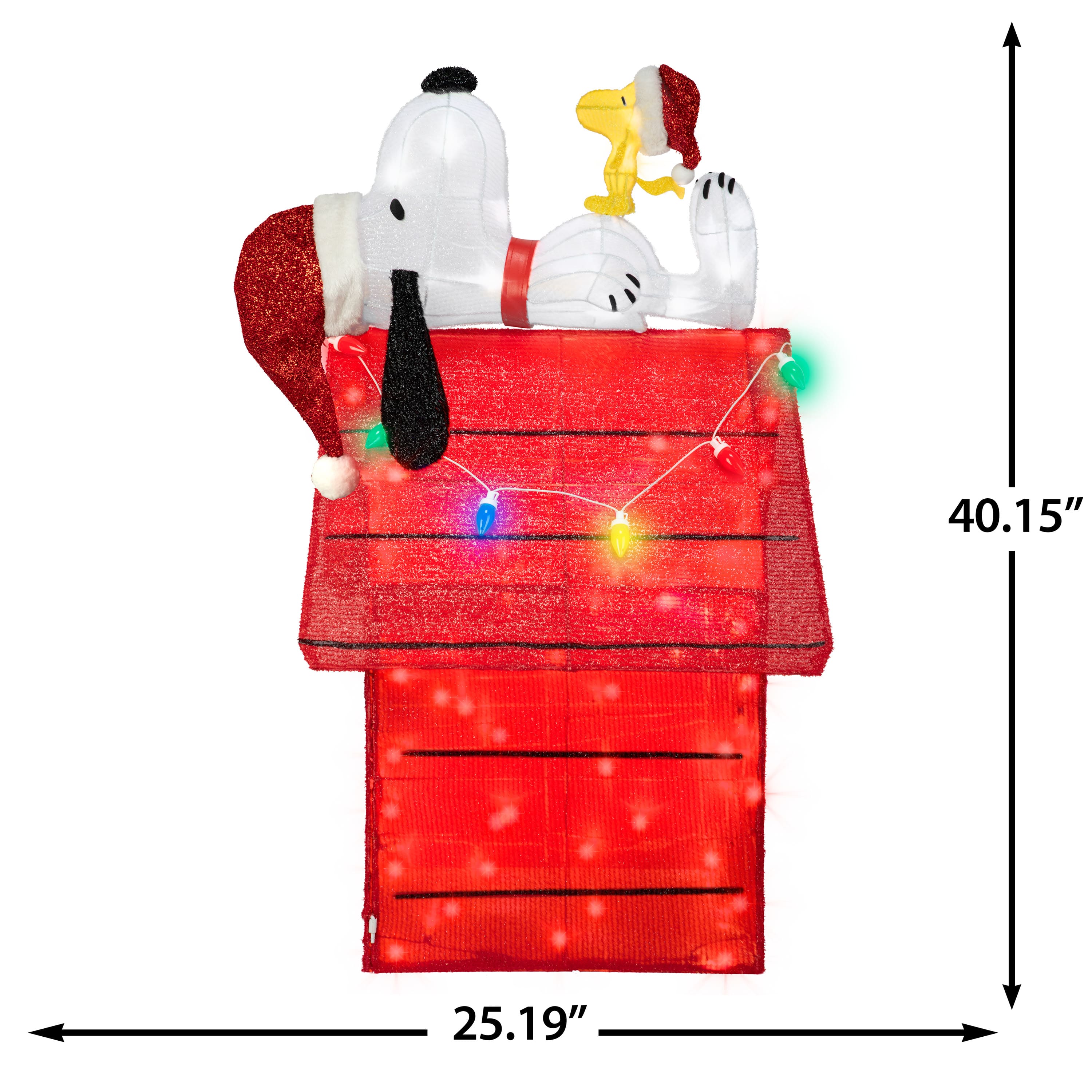 40.25" Peanuts® Snoopy on Doghouse 3D Tinsel Lighted Yard Décor