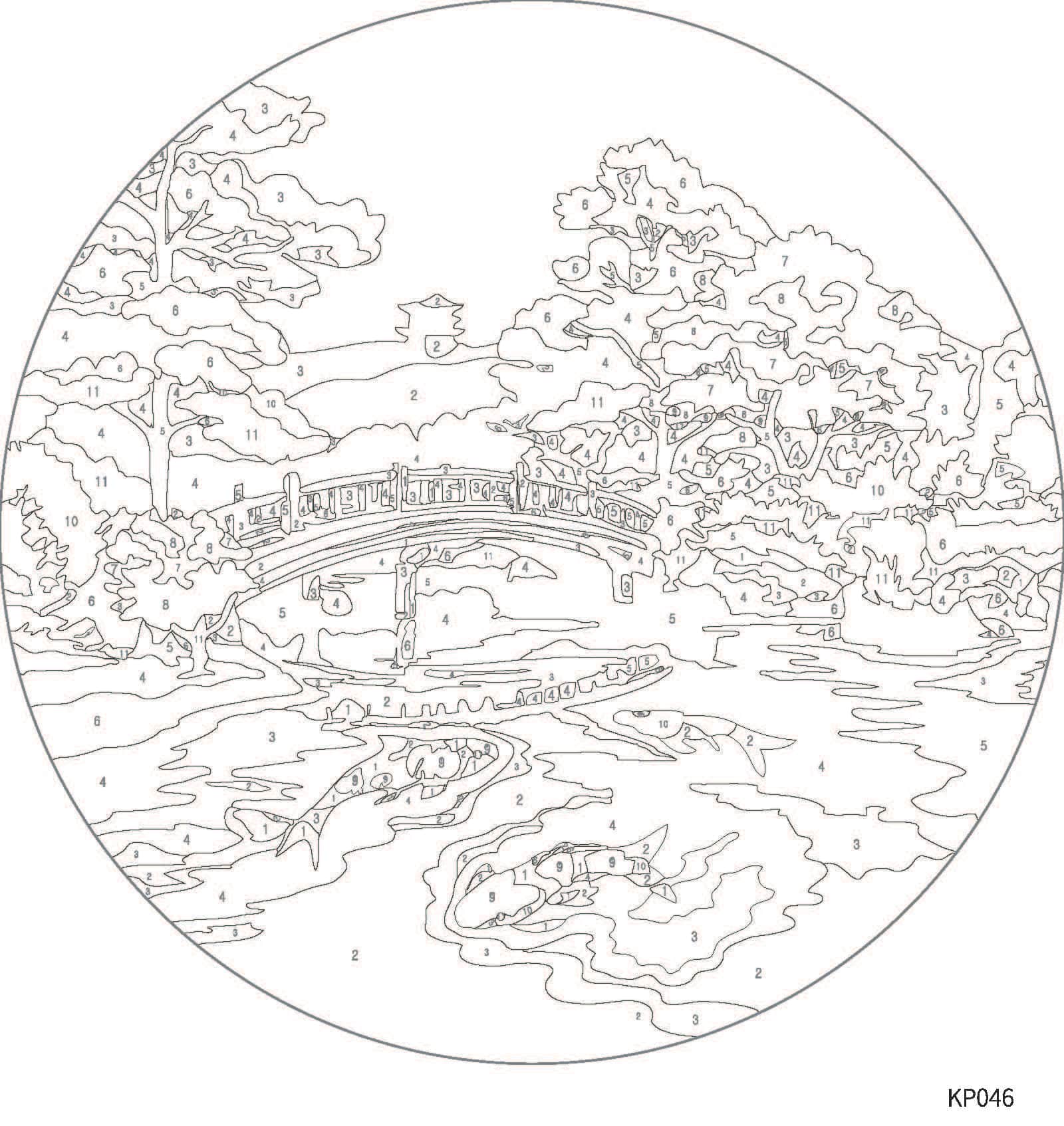 Koi Pond Paint-by-Number Plywood Surface Kit by Artist's Loft®