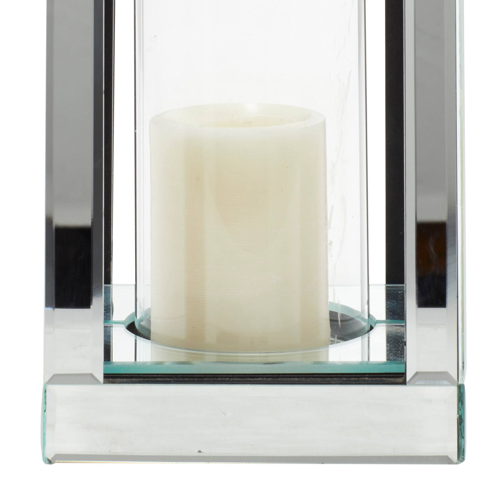 10" Silver Glass Glam Candle Holder