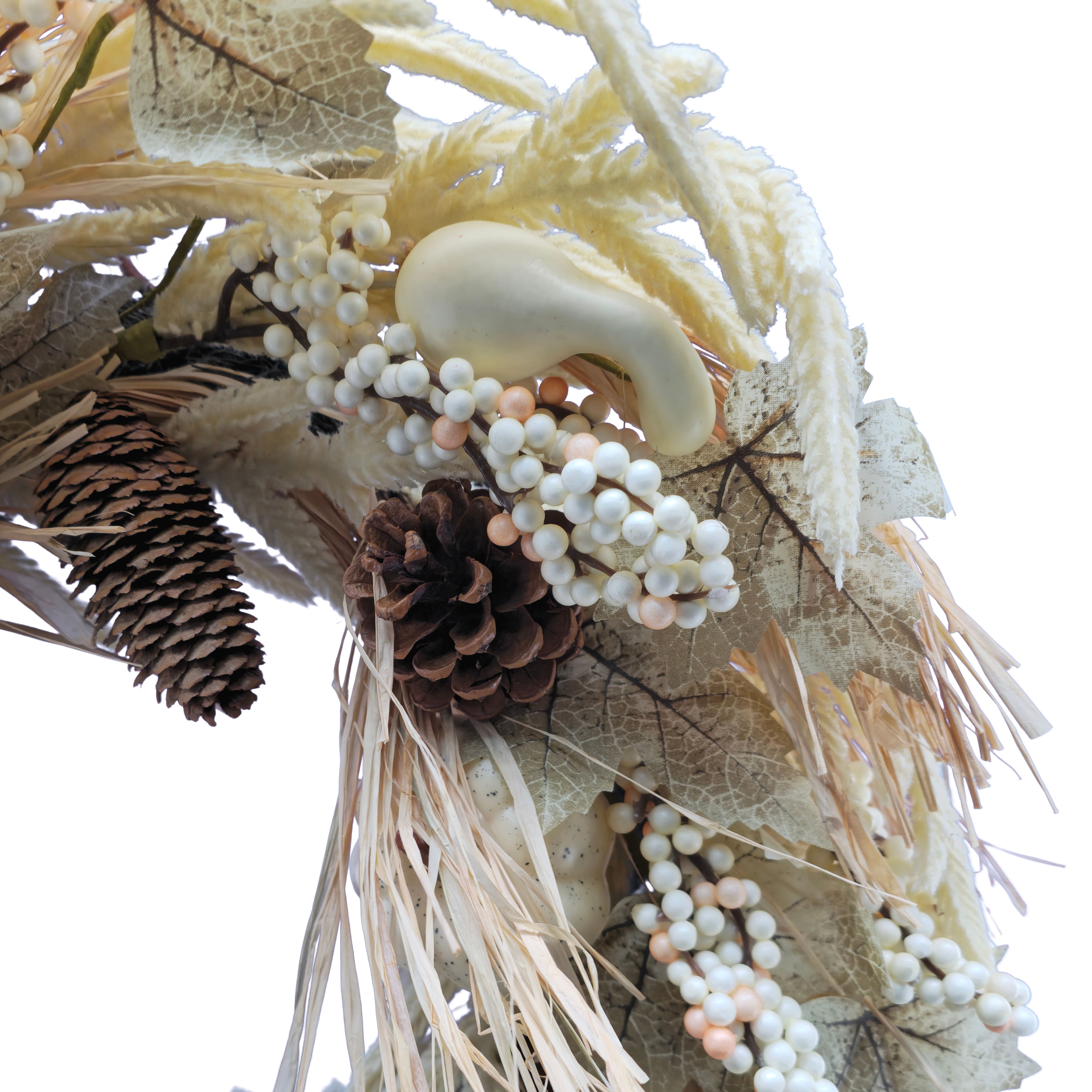 26" Cream Heather & Pumpkin Wreath by Ashland®