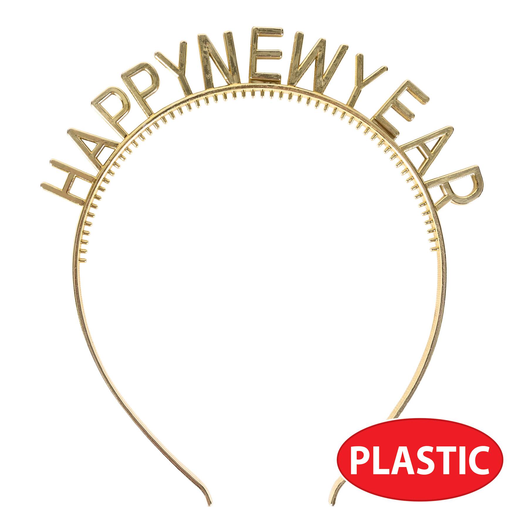 Beistle Gold Happy New Year Headbands, 4ct.