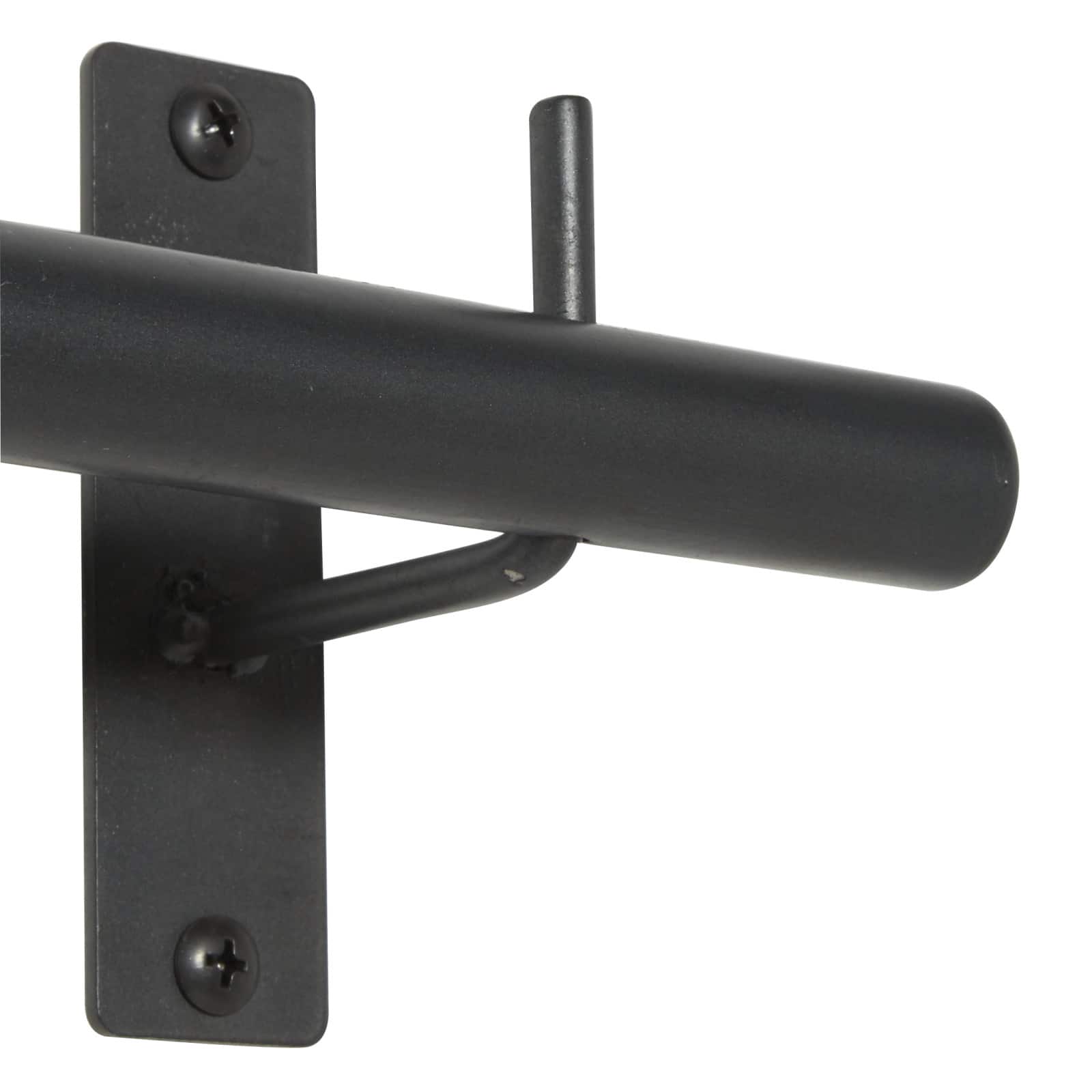 18" Black Metal Industrial Magazine Rack Holder