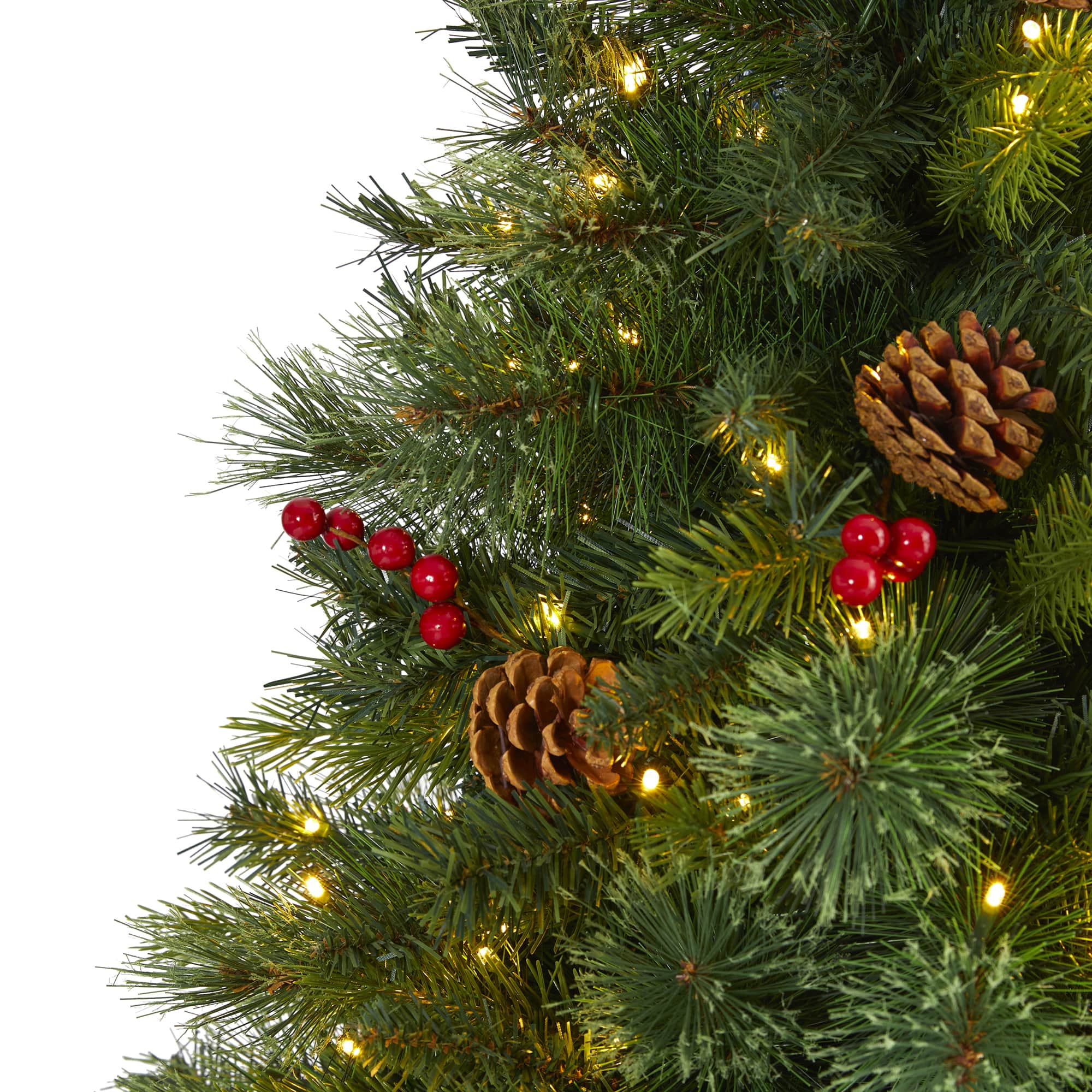 6ft. Pre-Lit Aberdeen Spruce Artificial Christmas Tree, Clear LED Lights
