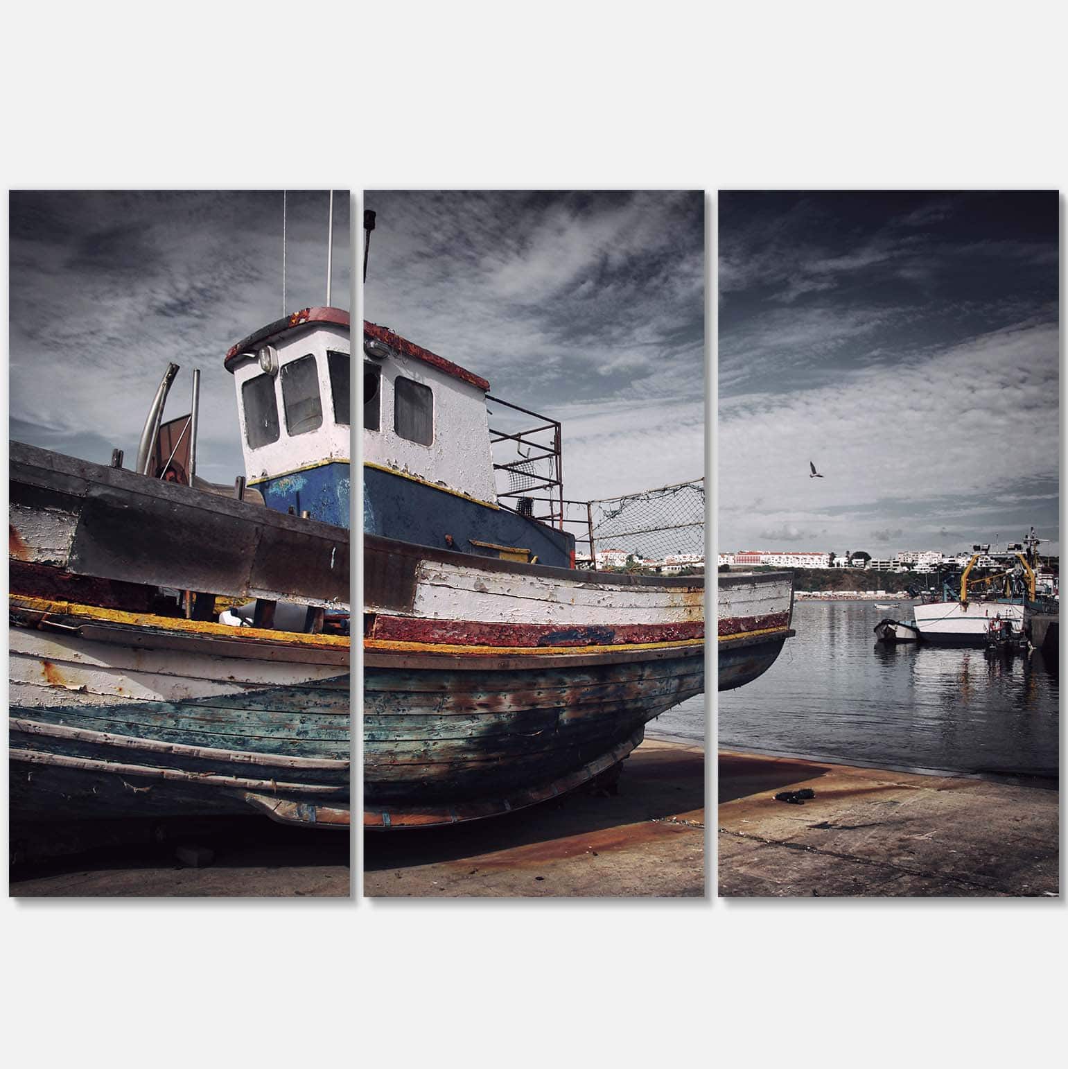 Designart - Old Fishing Boat - Boat Canvas Art Print