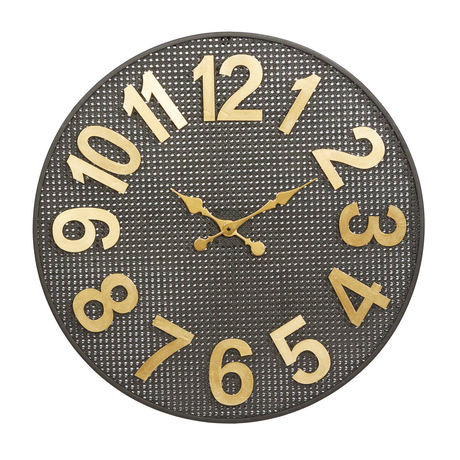 CosmoLiving by Cosmopolitan 32" Black Metal Industrial Wall Clock
