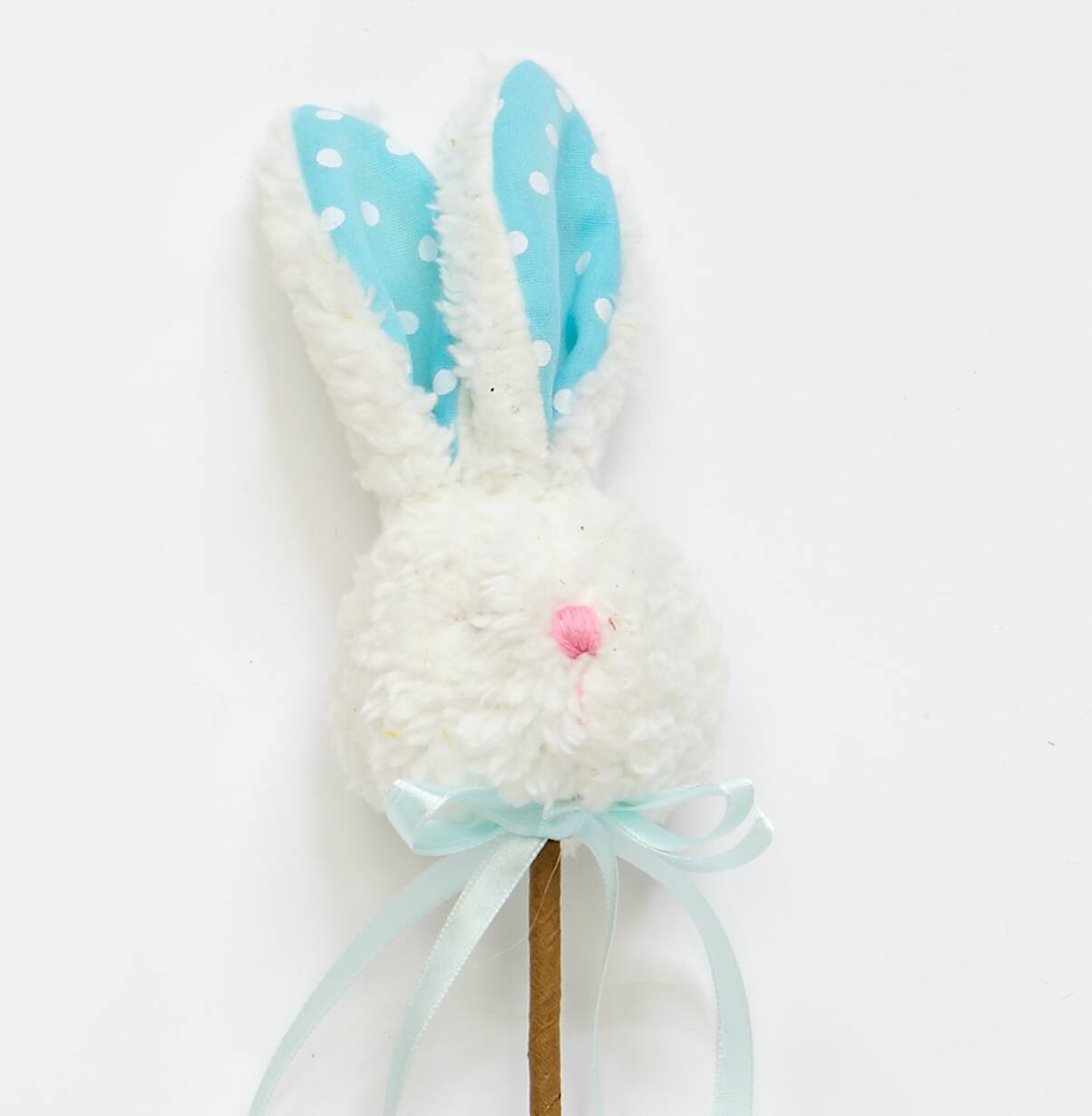Worth Imports Bunnies & Blooms 17" Fluffy Bunny Head with Ears on Stem, 6ct.