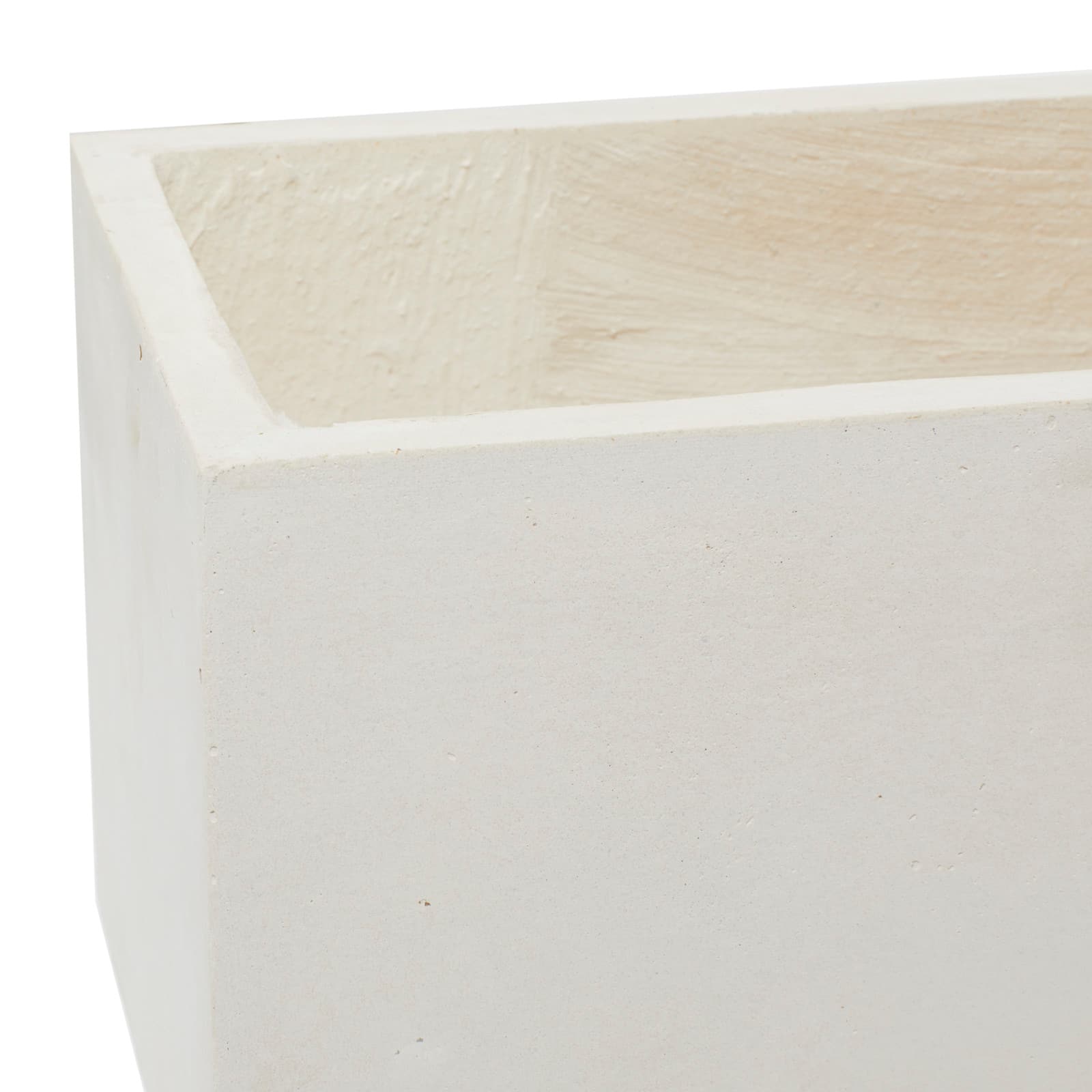 Set of 2 White Fiber clay Contemporary Planter, 17", 21"