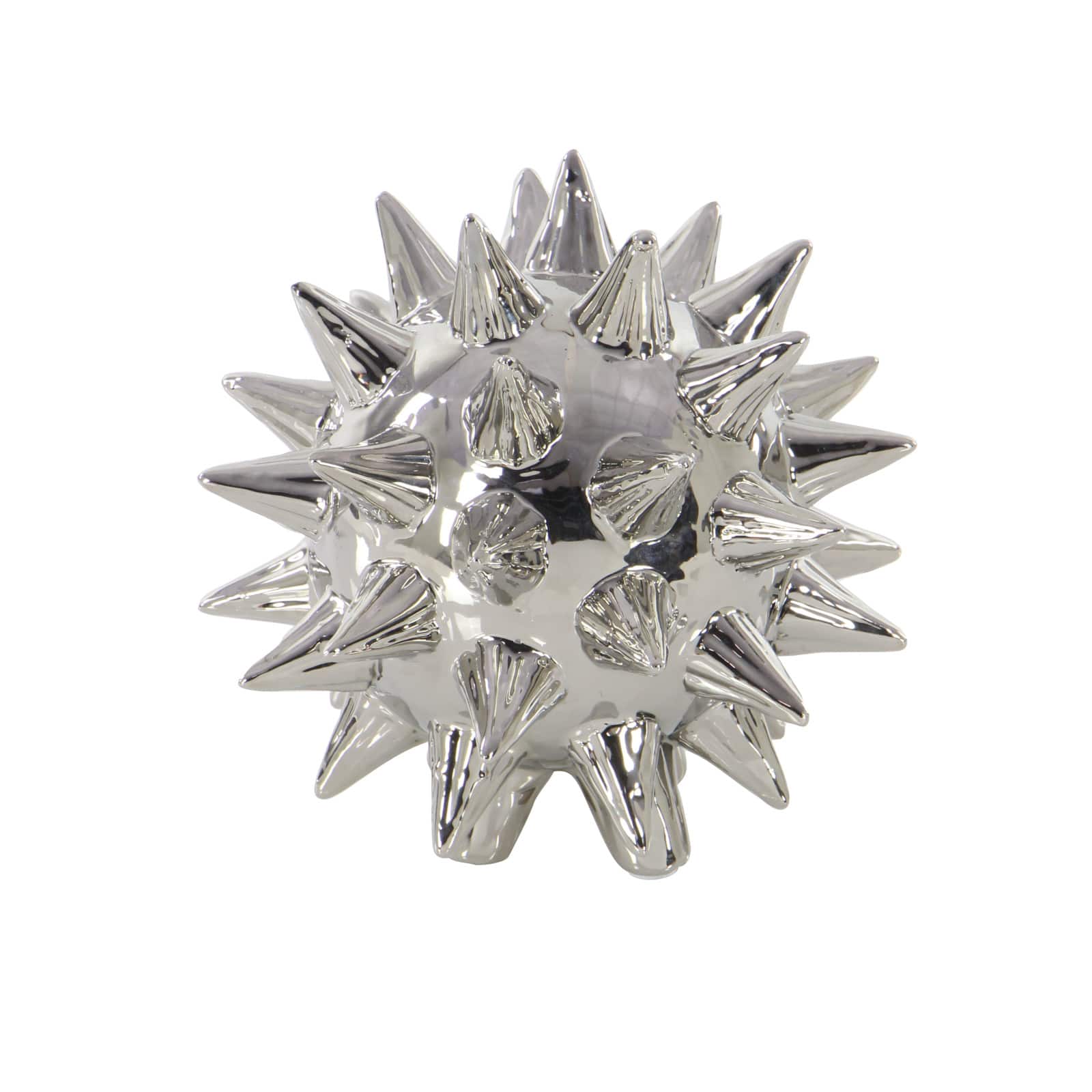 Silver Porcelain Glam Geometric Sculpture Set
