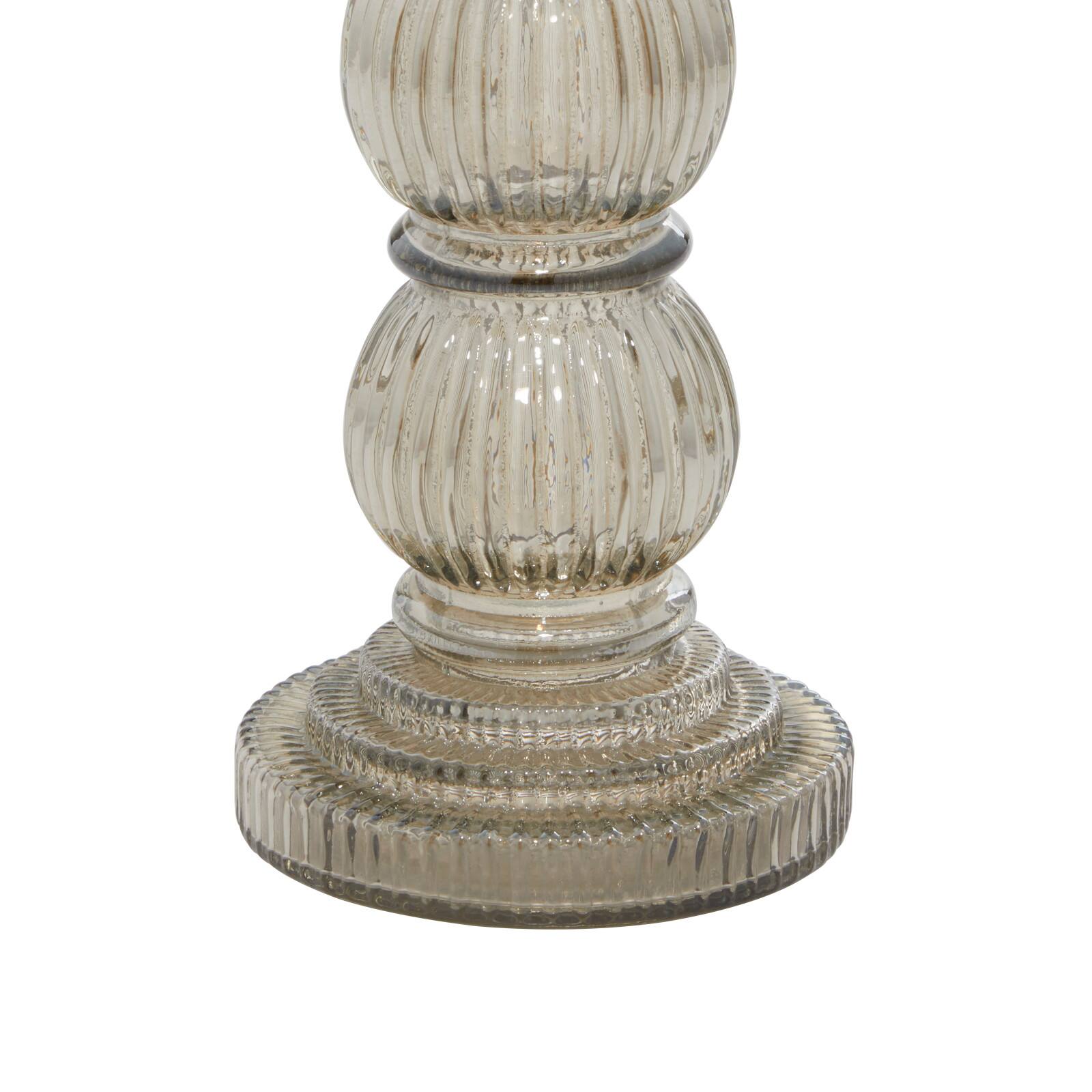 Clear Glass Traditional Candle Holder Set