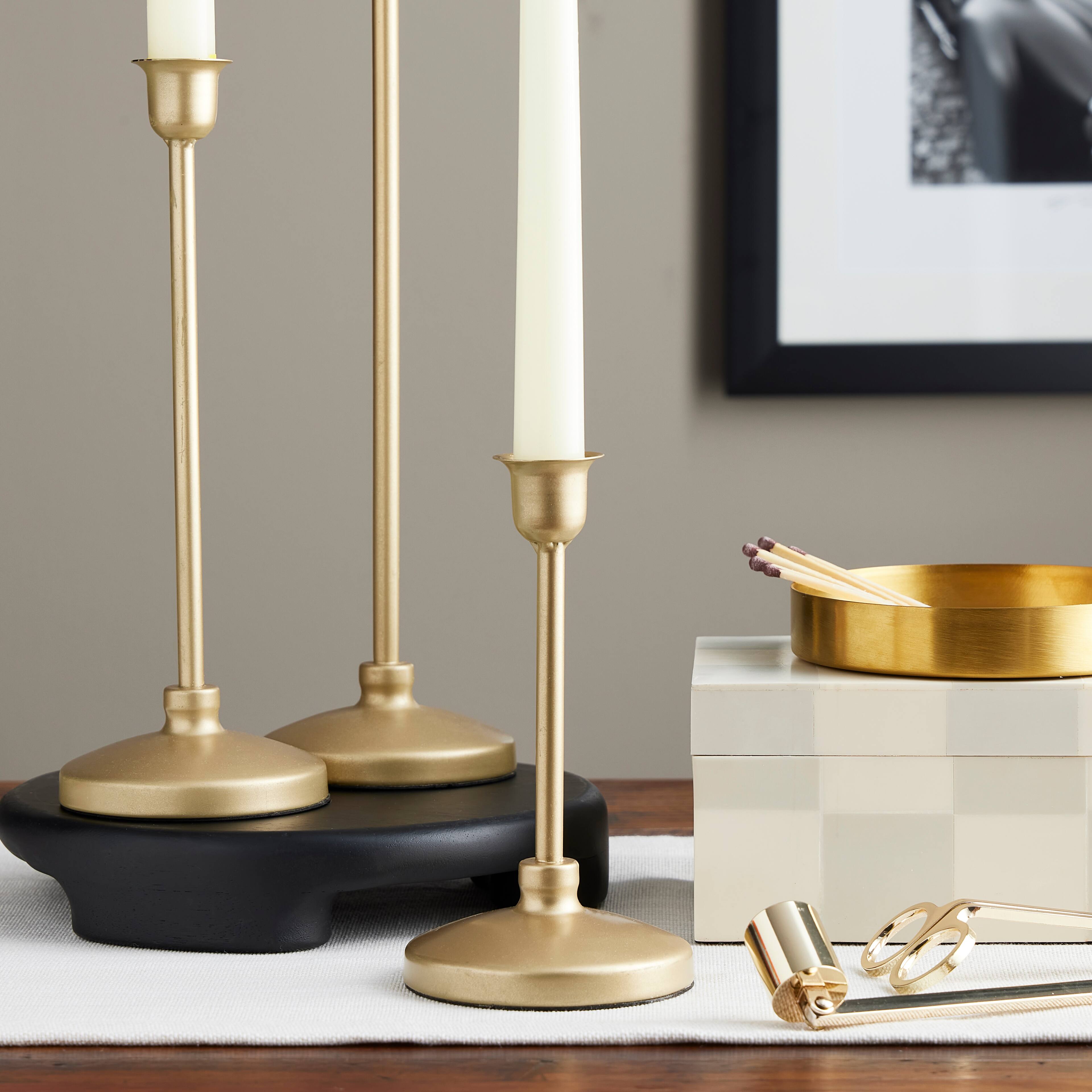 12 Pack: 6.3" Gold Metal Candle Holder by Ashland®