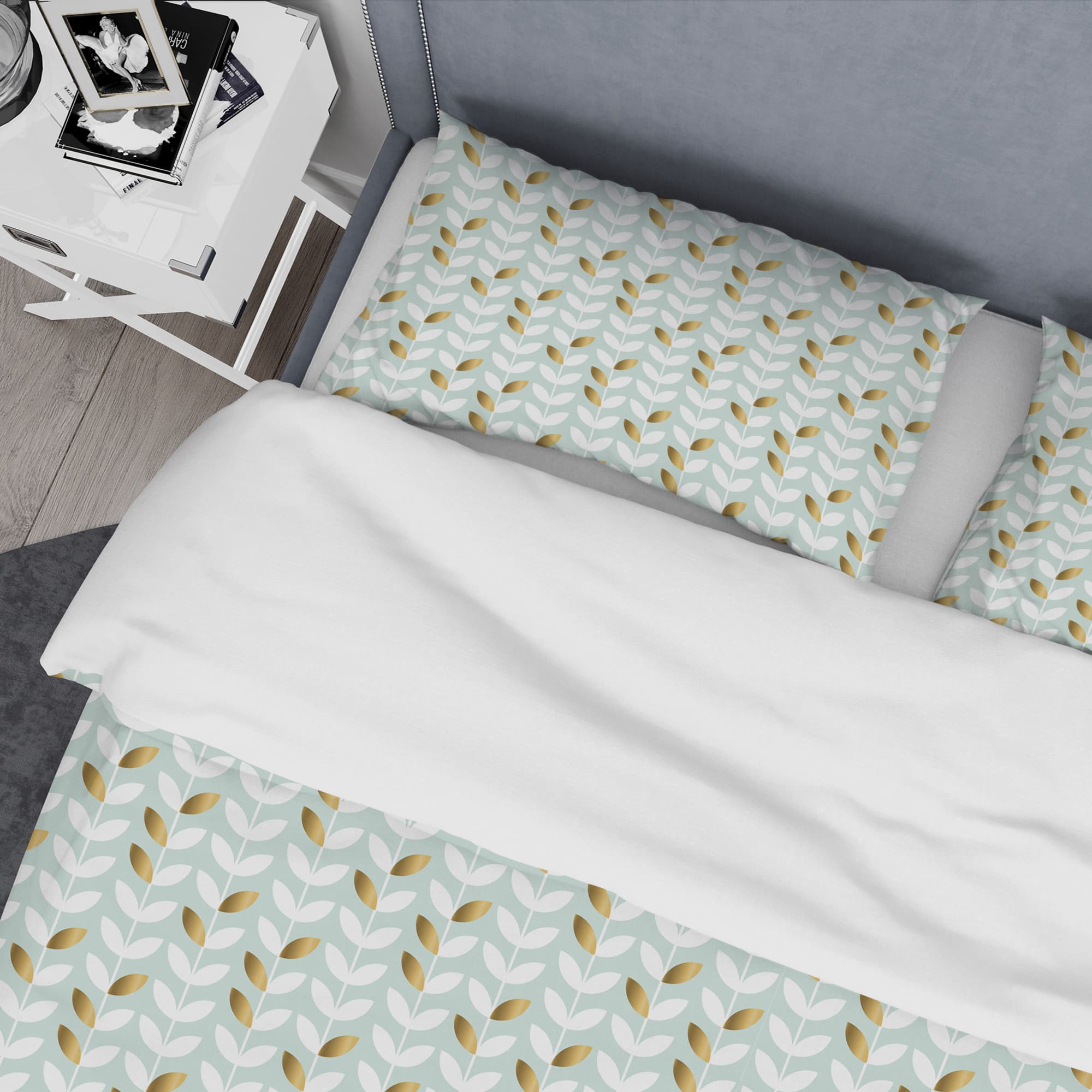 Designart 'Golden Foliage X' Mid-Century Duvet Cover Set