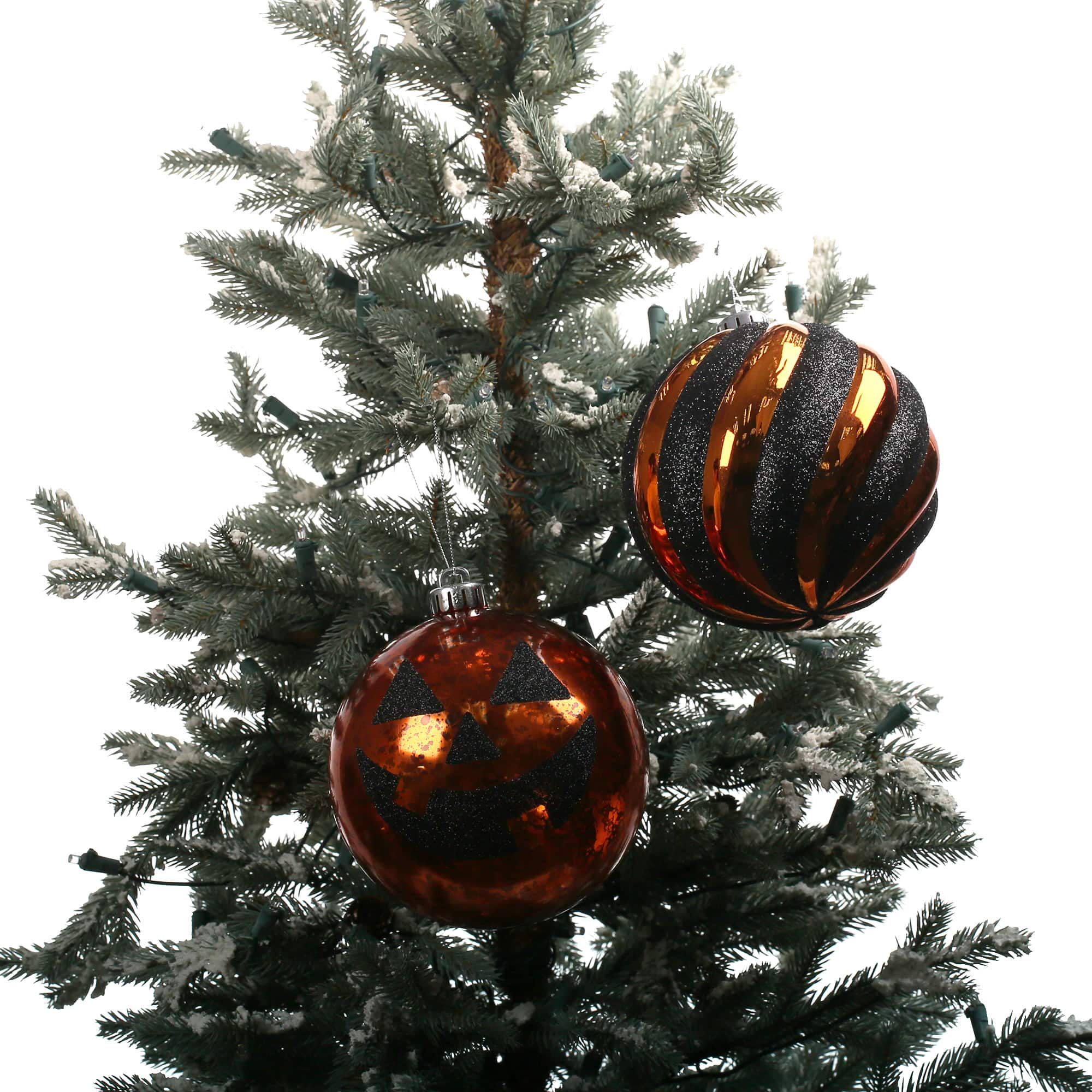 2 Pack 6" Orange & Black Jack-o'-Lantern Shatterproof Ornaments by Ashland®