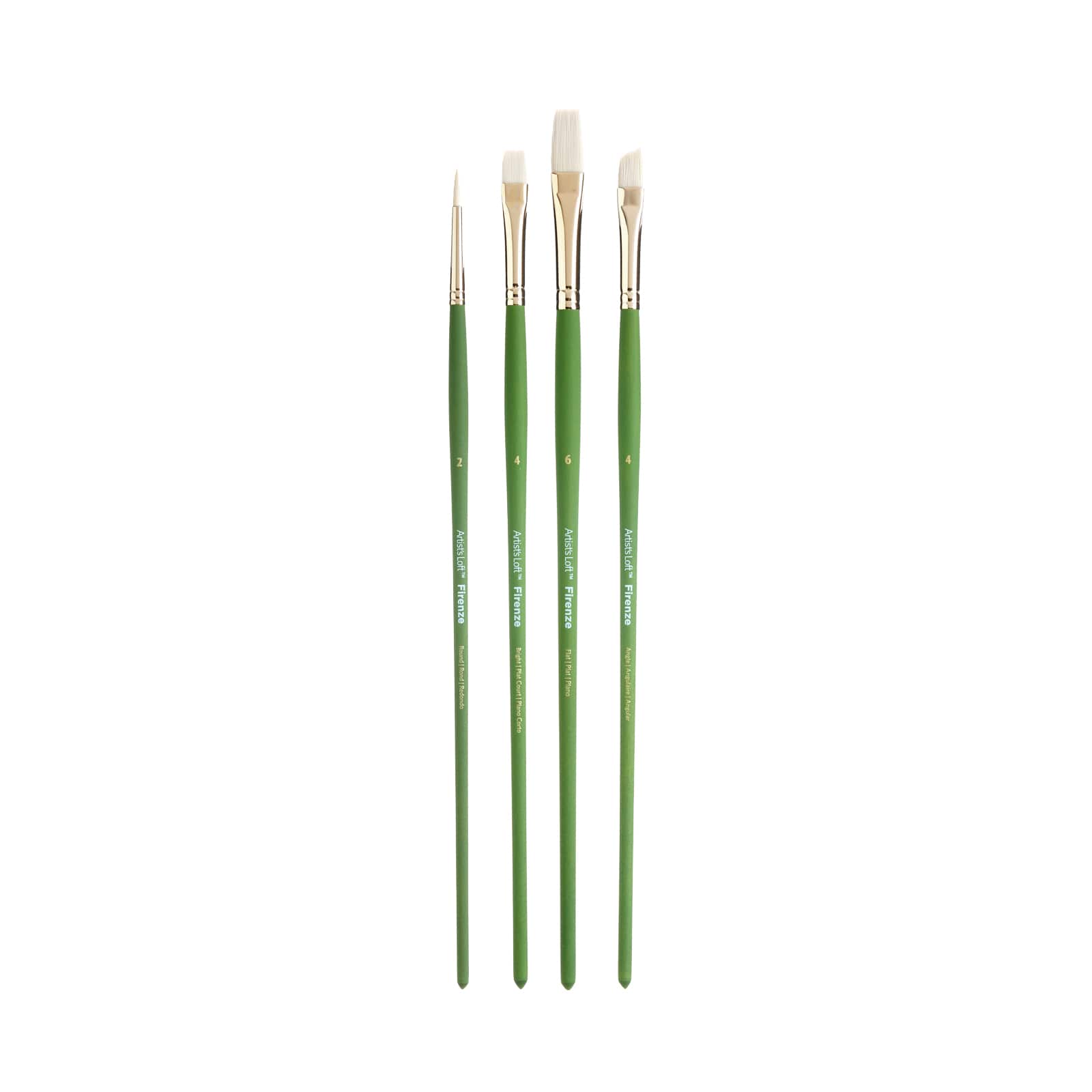 6 Pack: Firenze 4-Piece Oil & Acrylic Brush Set No.1 by Artist's Loft®