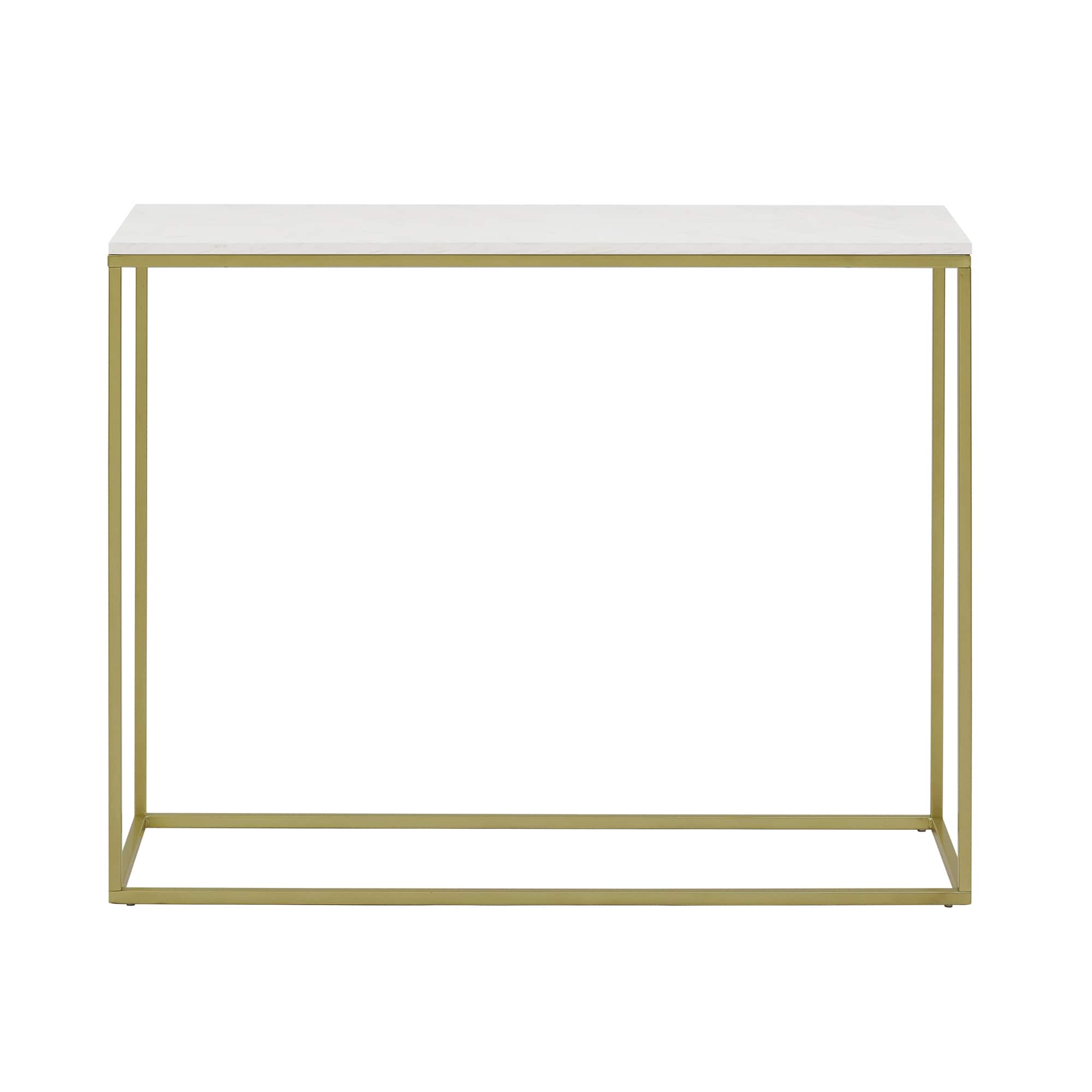 Walker Edison 42" Faux White Marble & Gold Open Box Entry Table