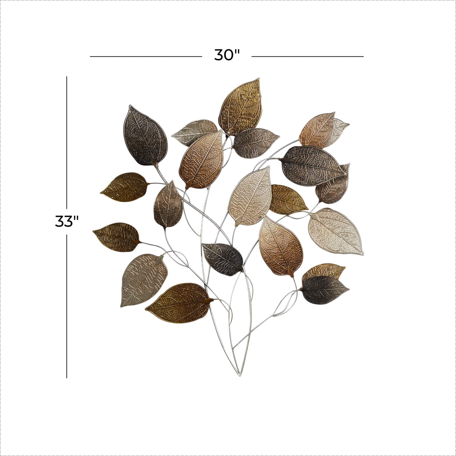 33" Brown Iron Traditional Wall Décor