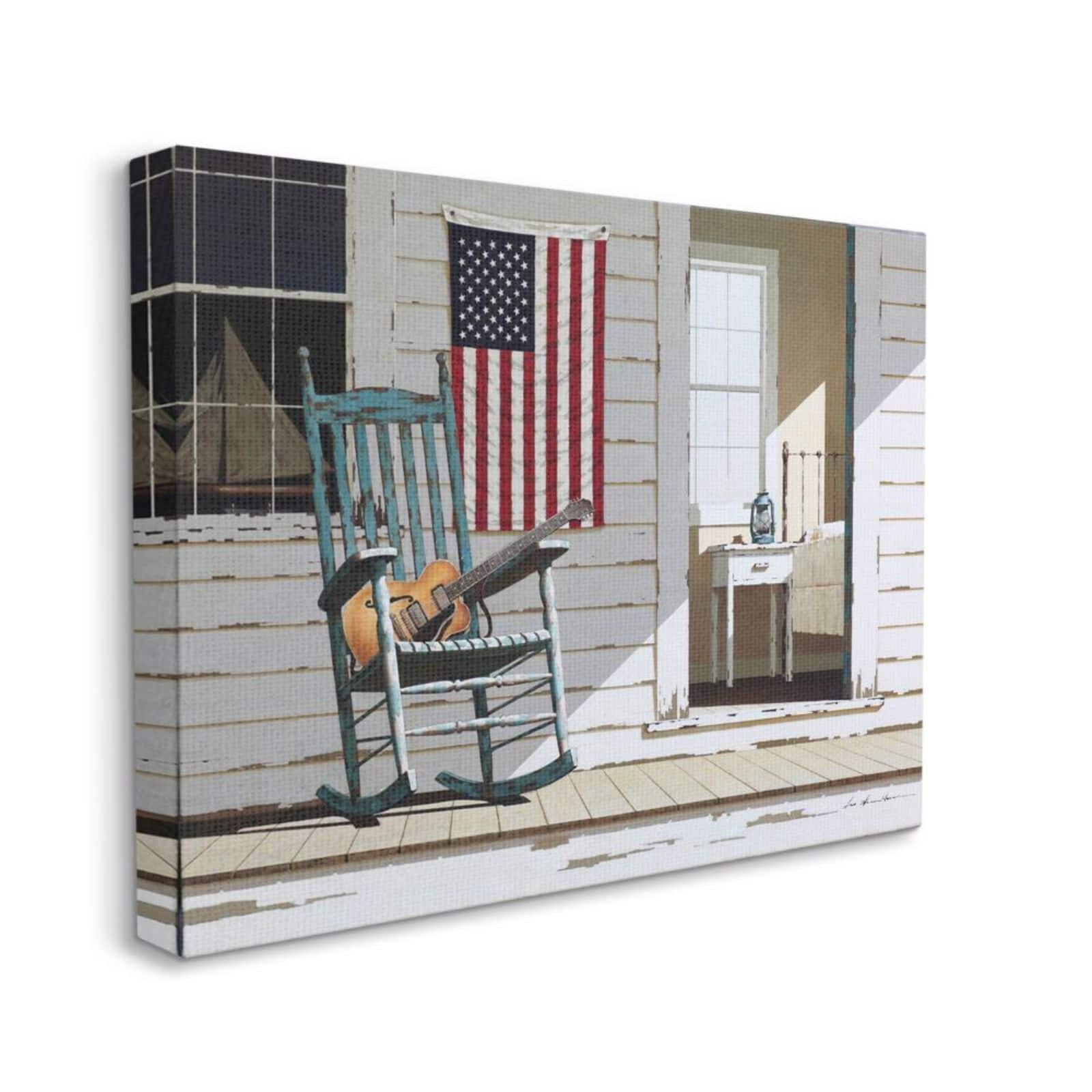 Stupell Industries Americana Porch Rocker with Guitar Canvas Wall Art | 30" x 40" | Michaels&reg;