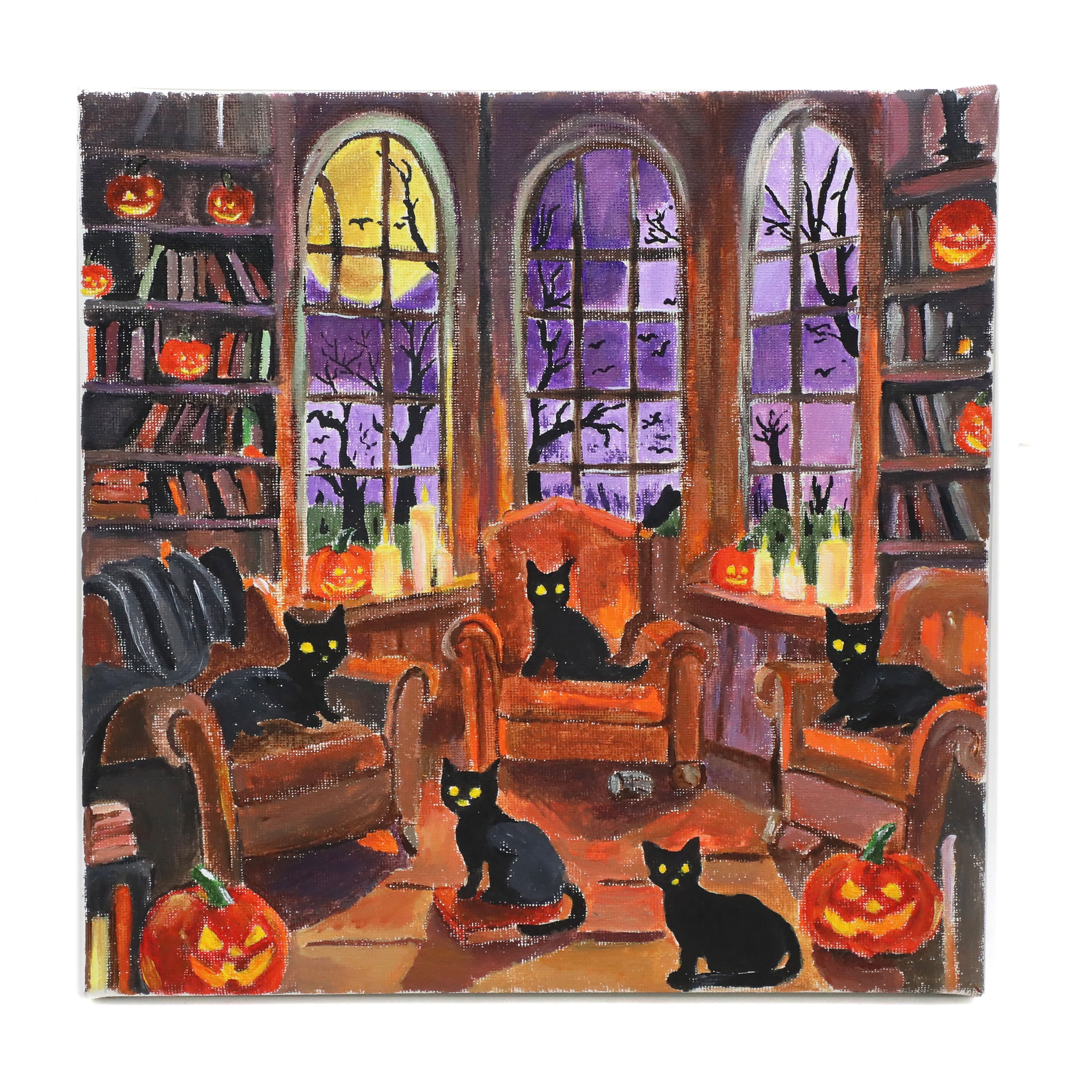 11" x 11" Cat Library Canvas Painting Kit by Craft Smart®