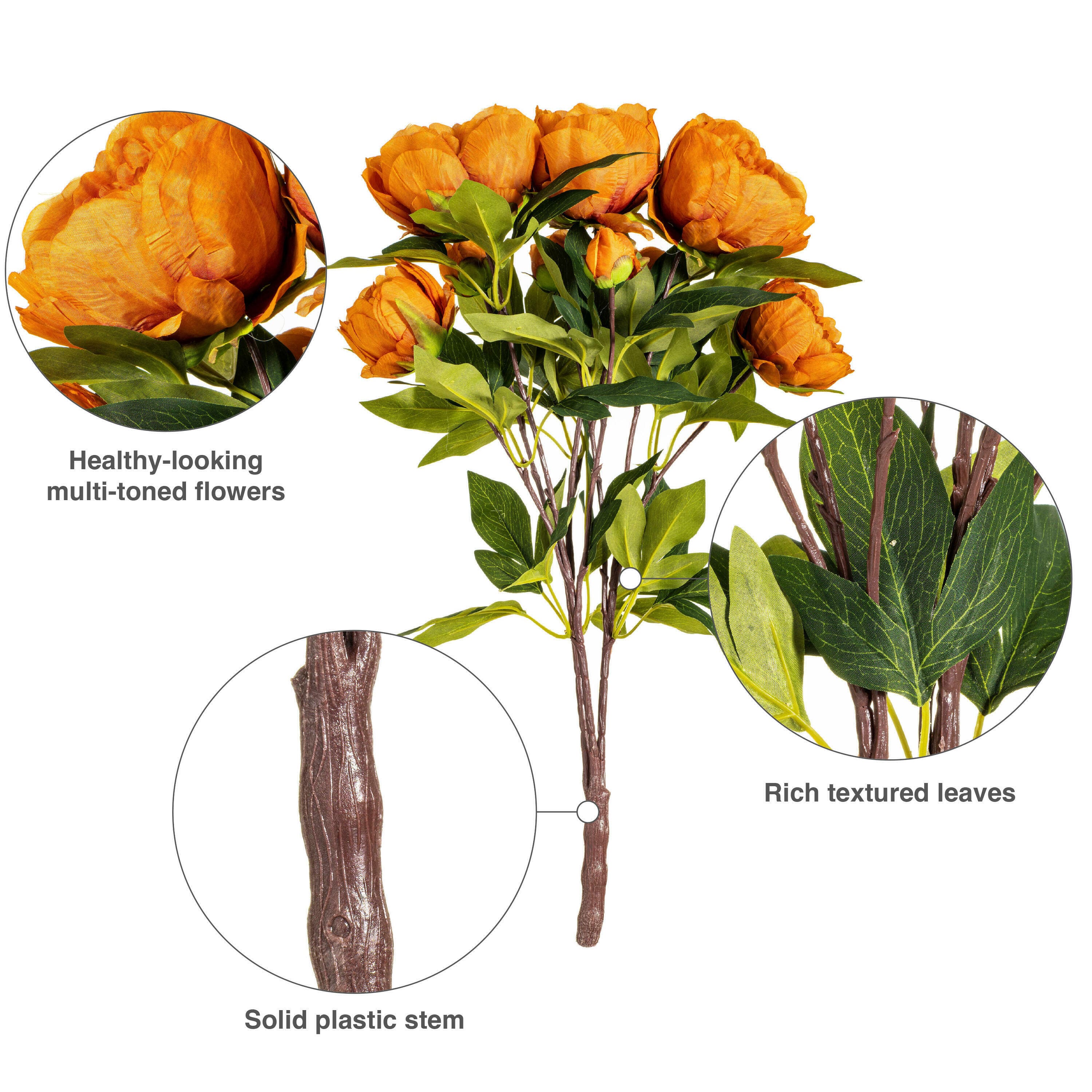 Artificial Coffee Peony Spray