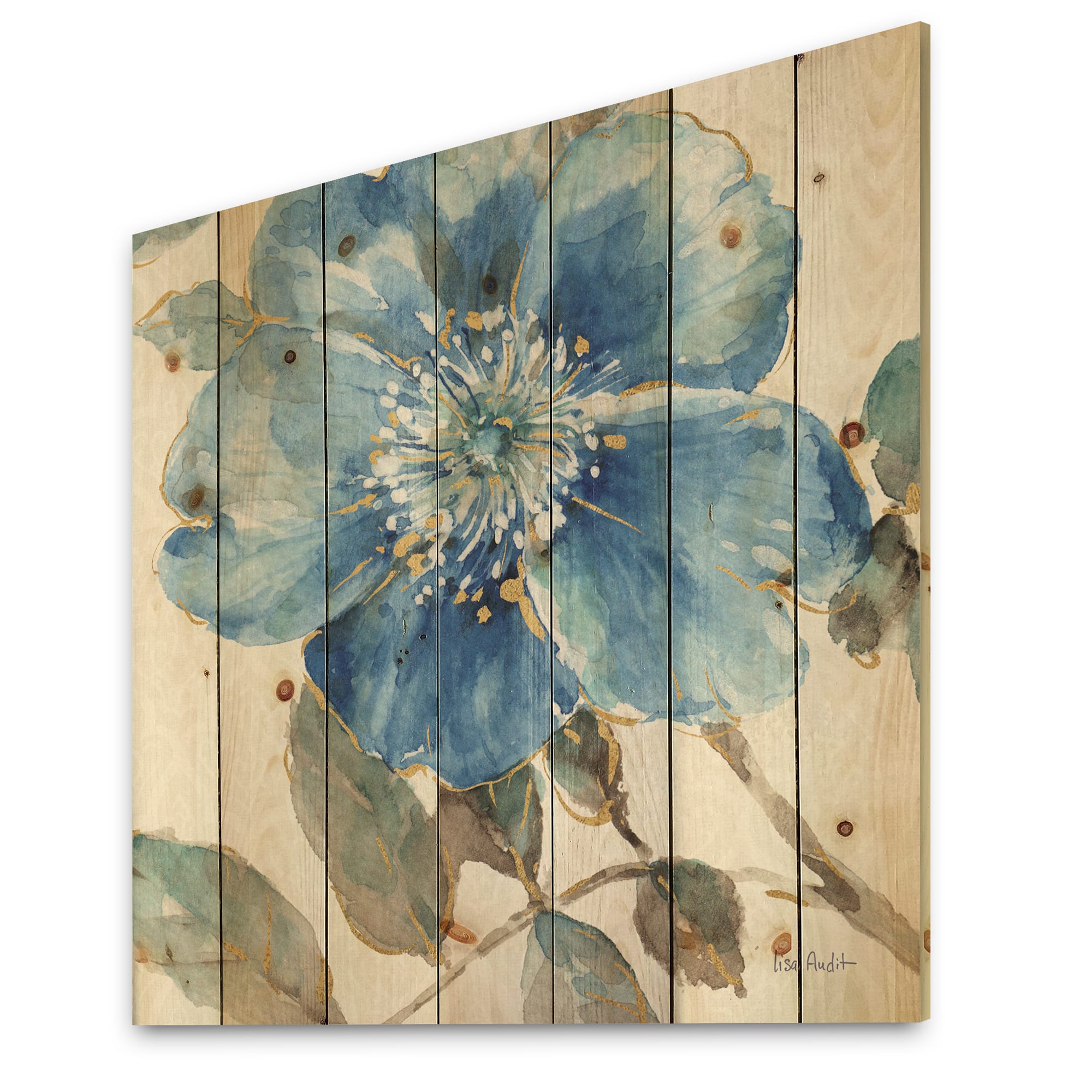 Designart - Indigold Watercolor Flower I