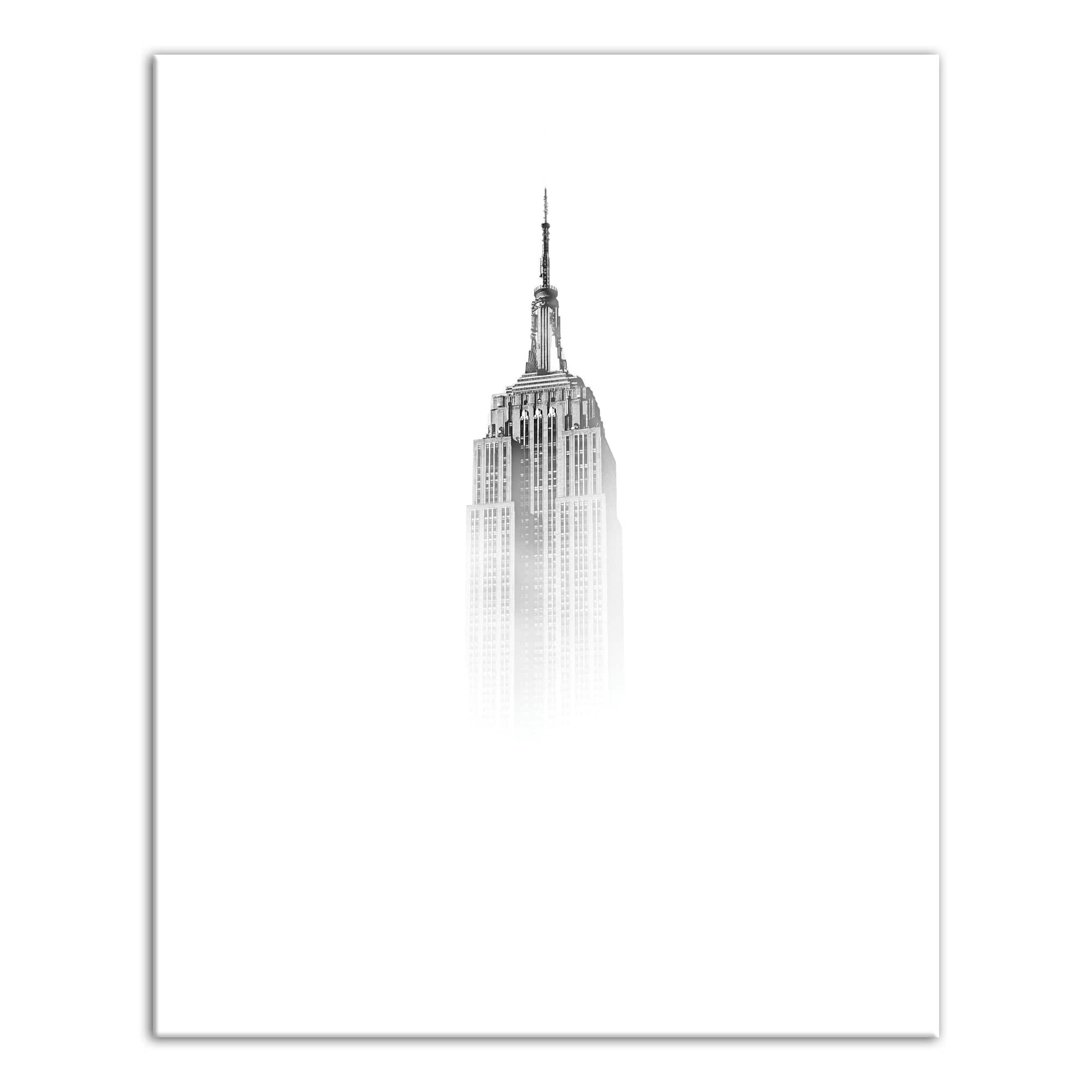 Empire State Building In Fog 16" x 20" Canvas Wall Art