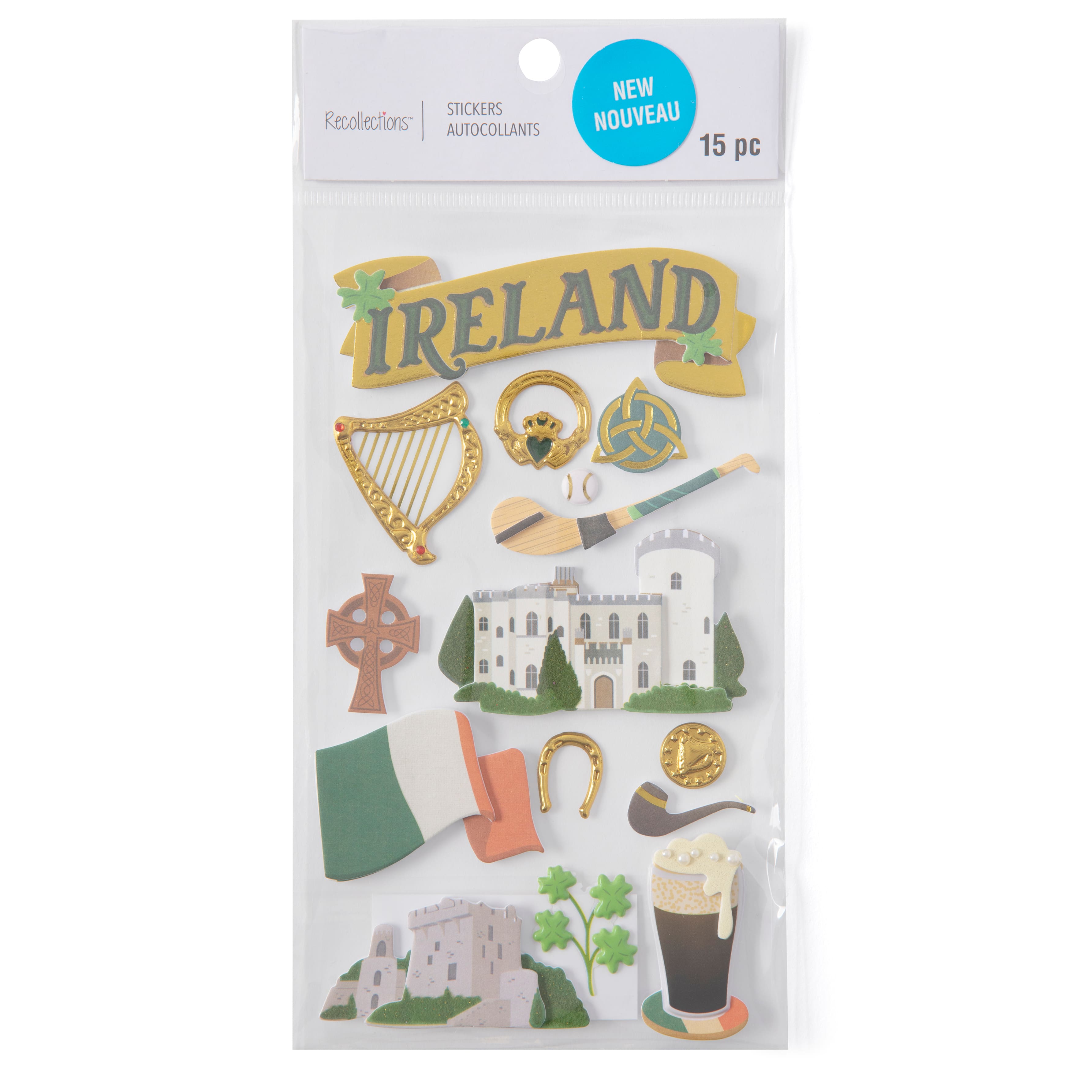 12 Pack: Ireland Dimensional Stickers by Recollections™