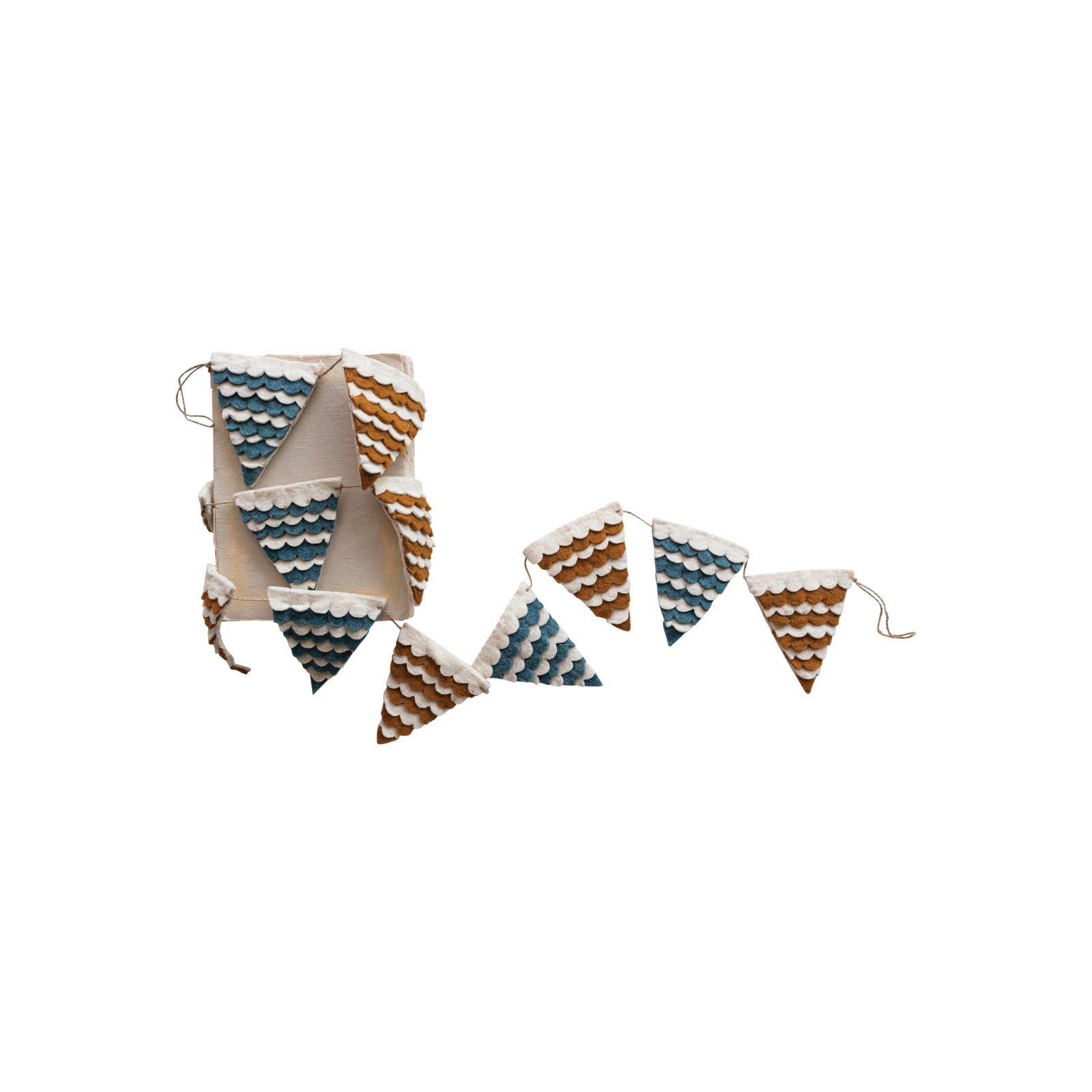 Hello Honey® 6ft. Multicolor Handmade Wool Felt Scalloped Pennant Garland