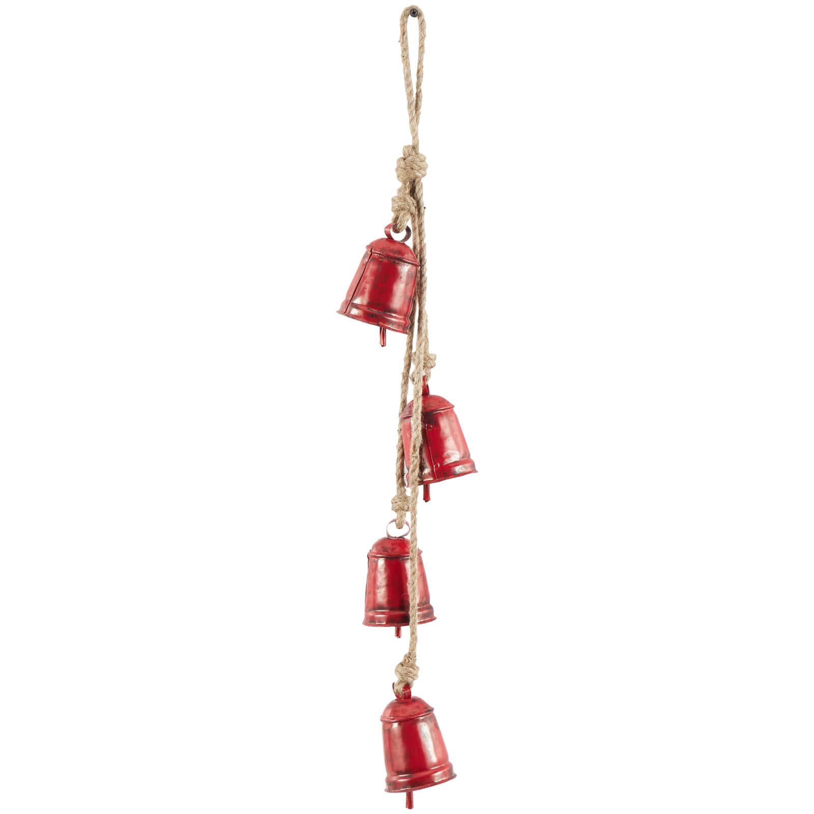 29" Metal Handmade Decorative Cow Bell with Jute Hanging Rope