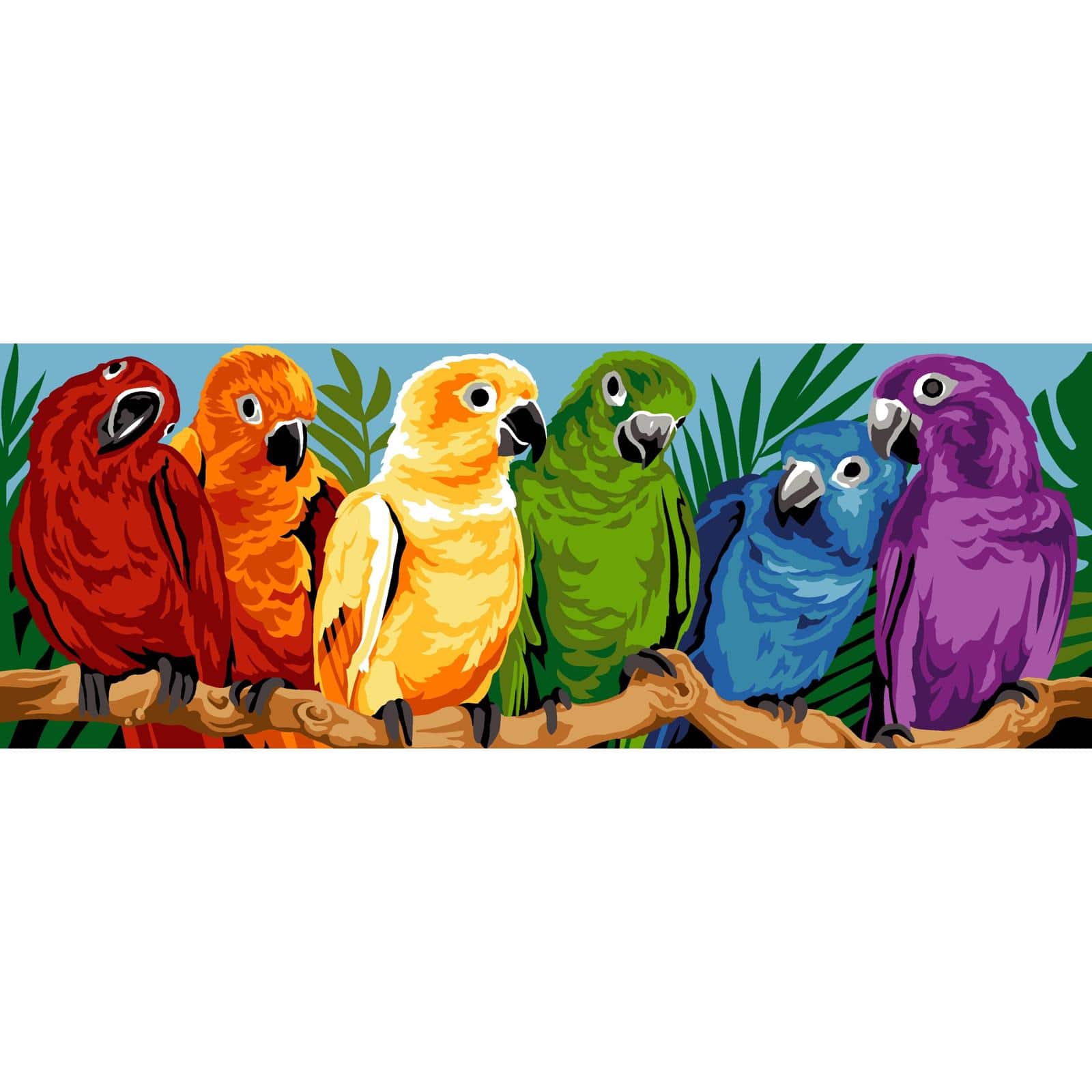 Gobelin Rainbow of Feathers Printed Tapestry Canvas
