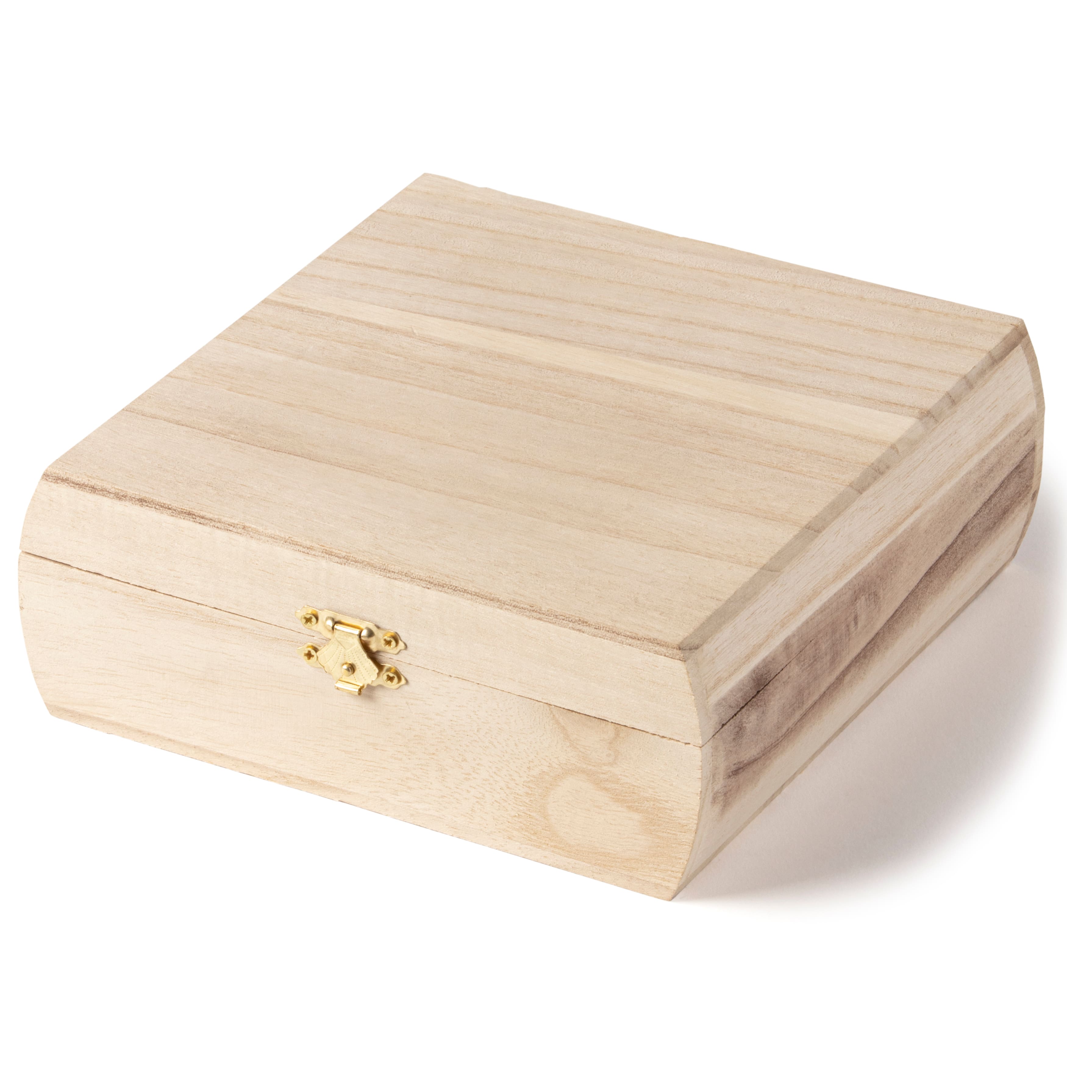 8 Pack: 7.5" Curved Wood Trinket Box by Make Market®