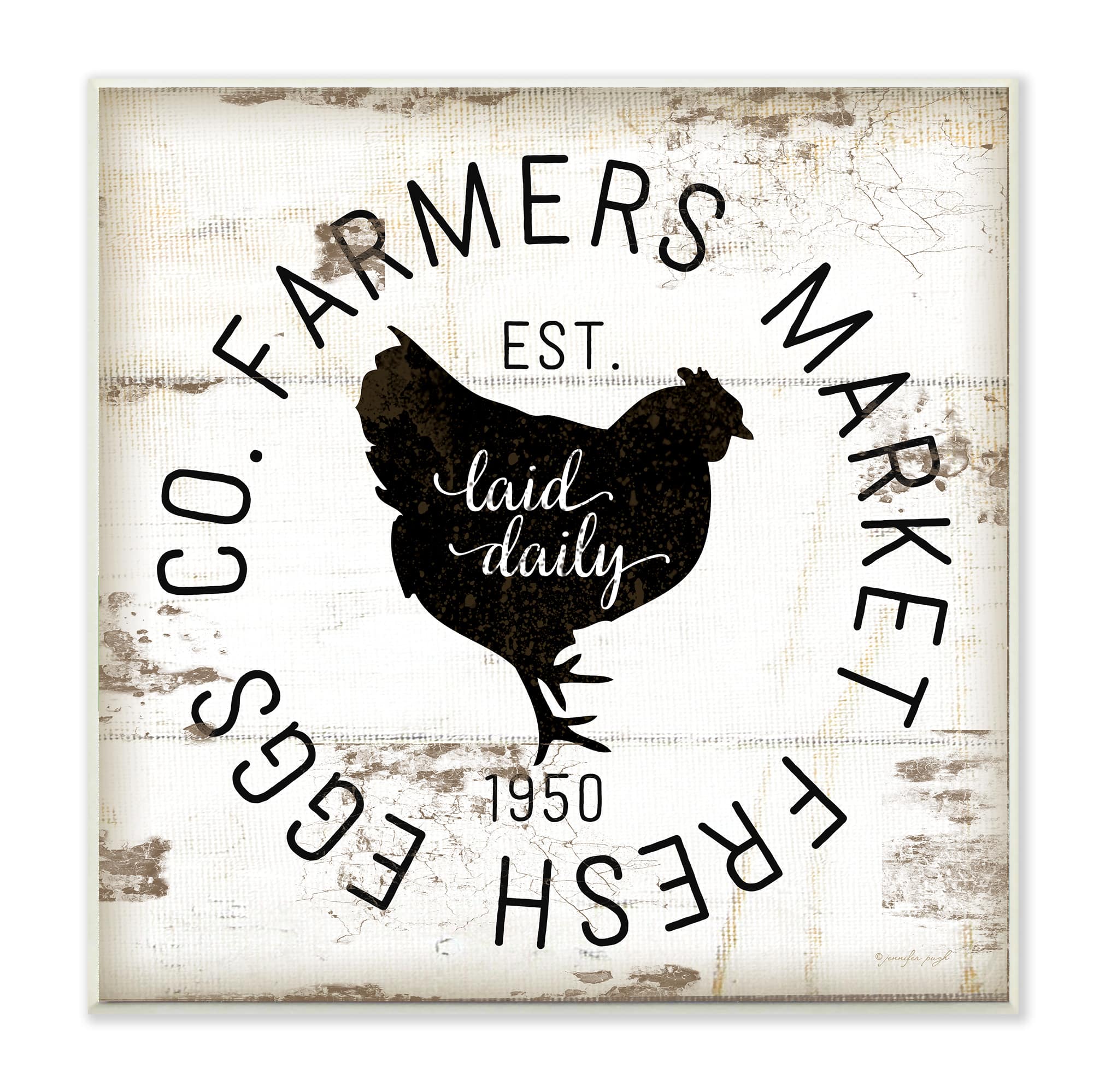 Stupell Industries Fresh Egg Co Vintage Sign, 12" x 12"
