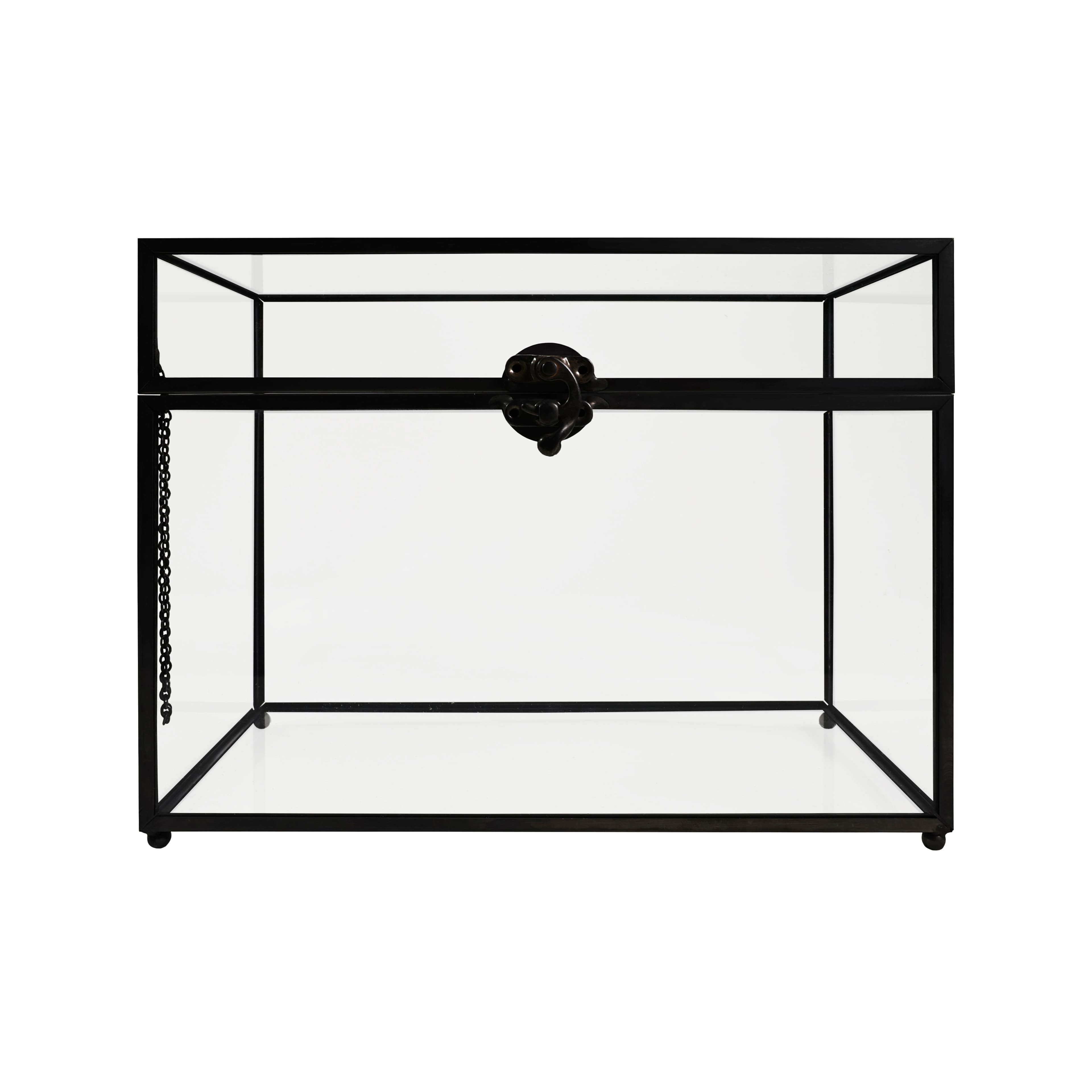 Black Metal & Glass Card Box by Celebrate It™