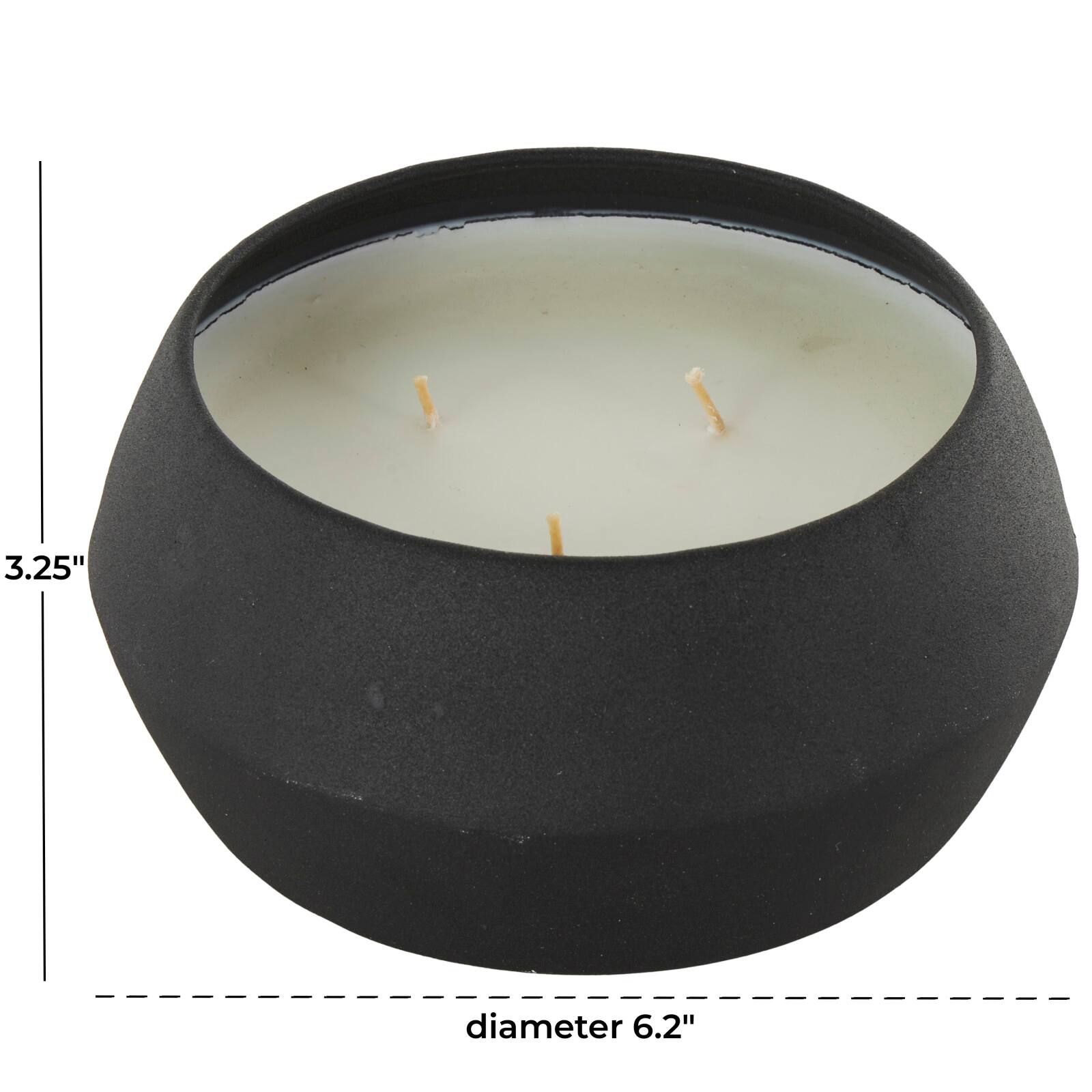 Ivory and Iris 30oz. Black with White Wax 3 Wick Creamy Vanilla Swirl Scented Textured Metal Candle
