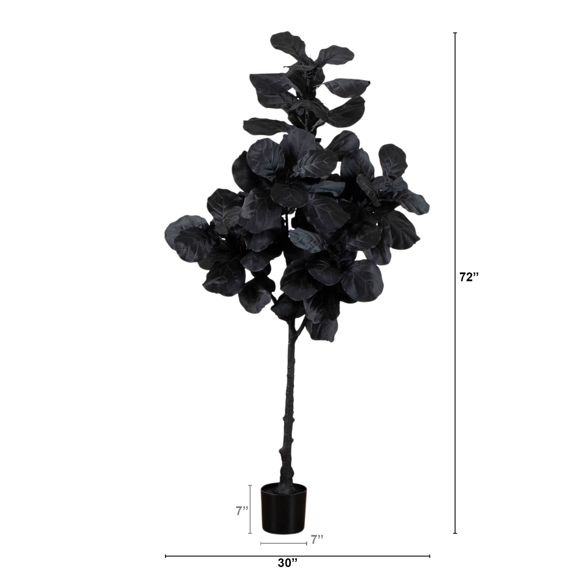 6ft. Artificial Halloween Black Fiddle Leaf Tree