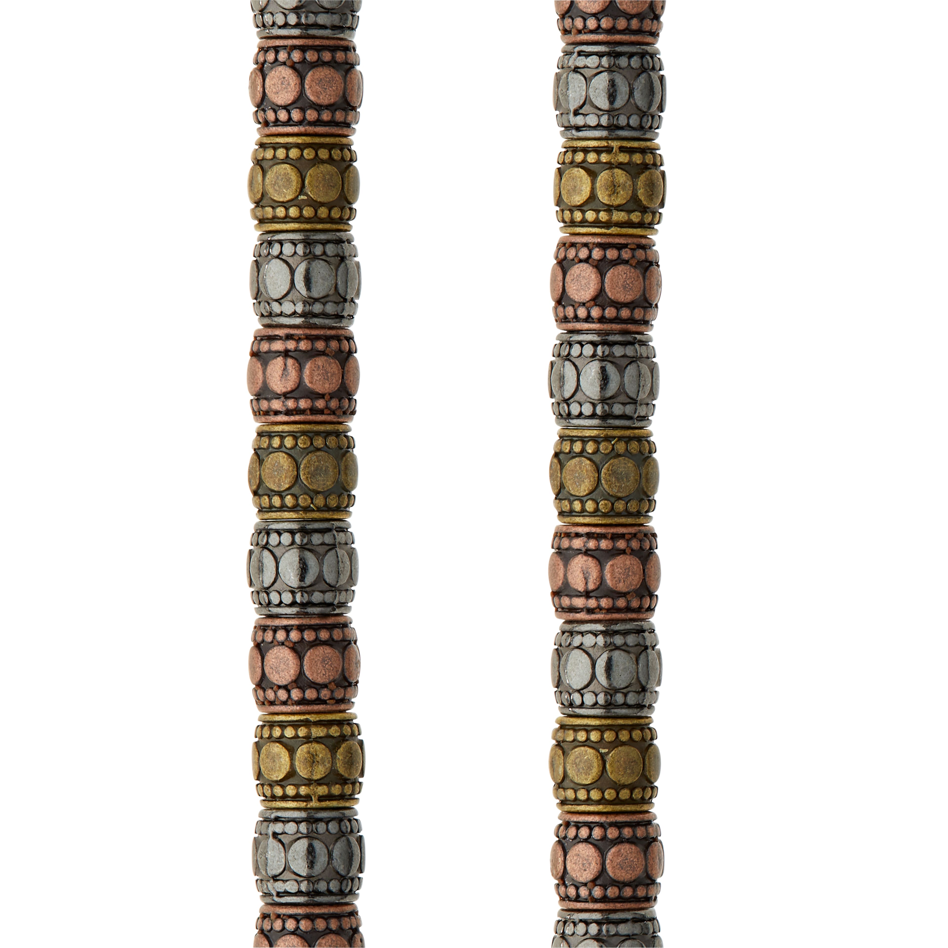 12 Pack: Carved Metal Tube Beads, 7mm by Bead Landing™