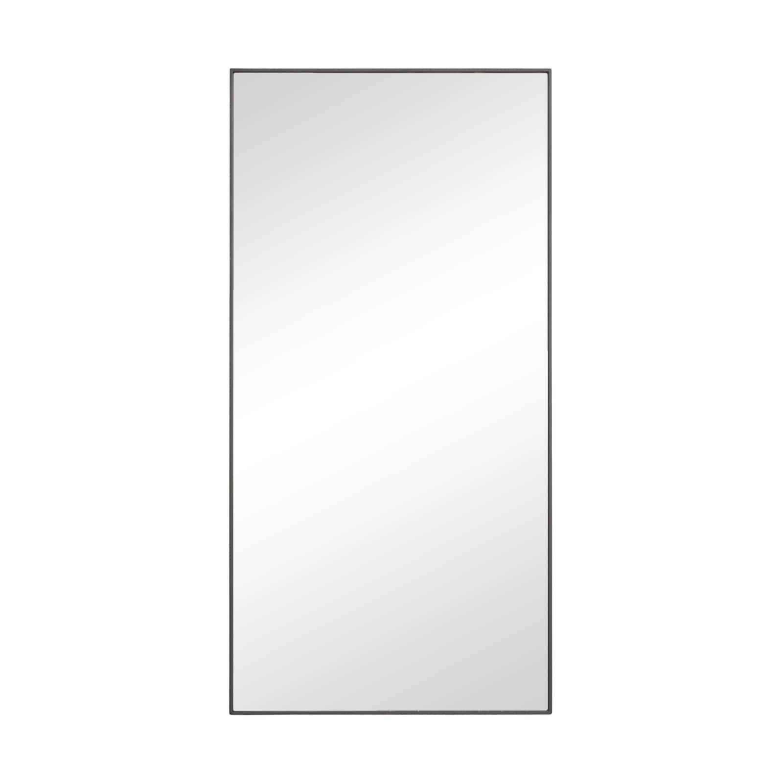 Black Contemporary Wall Mirror, 18" x 1" x 36"