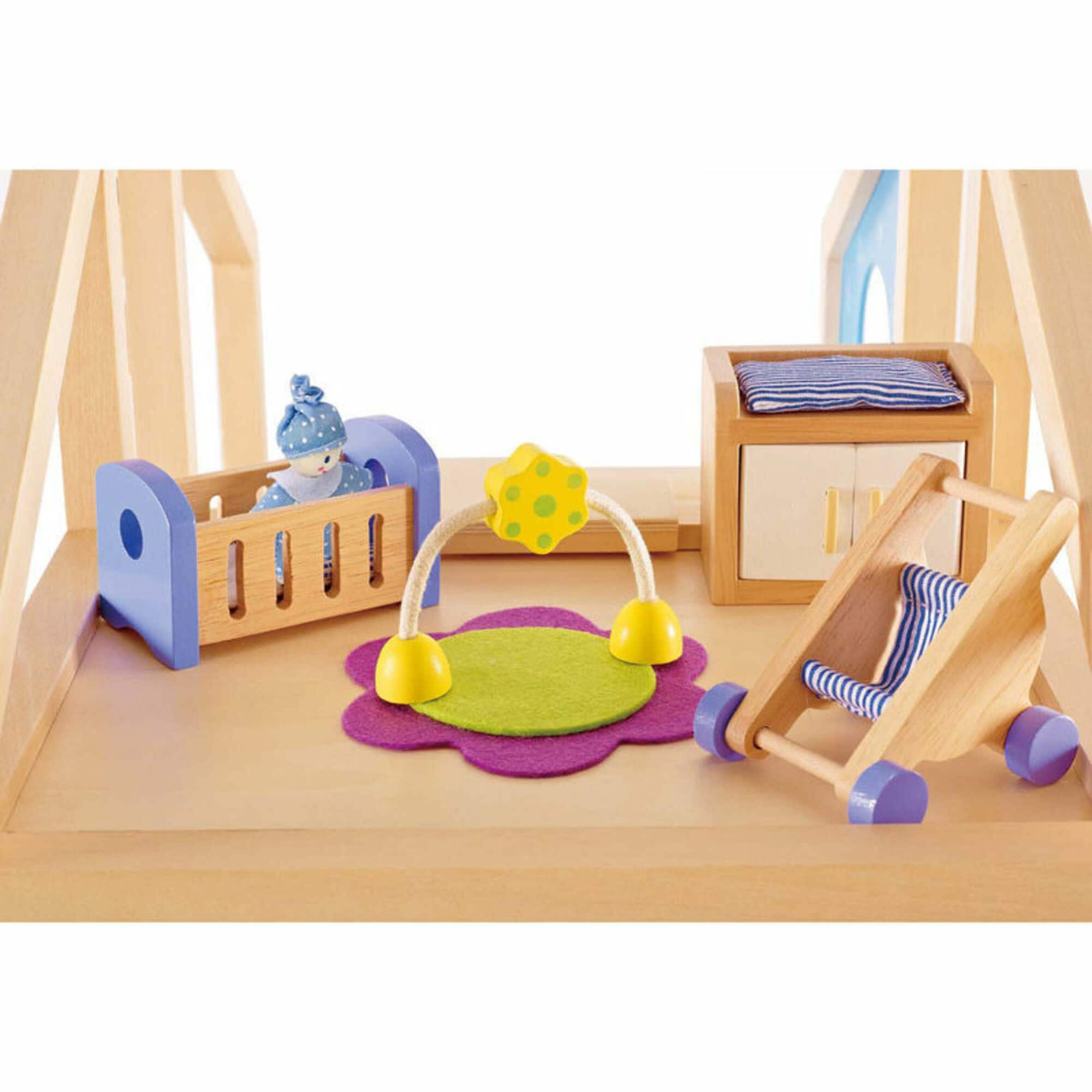 Hape Wooden Dollhouse Baby's Room Furniture Set