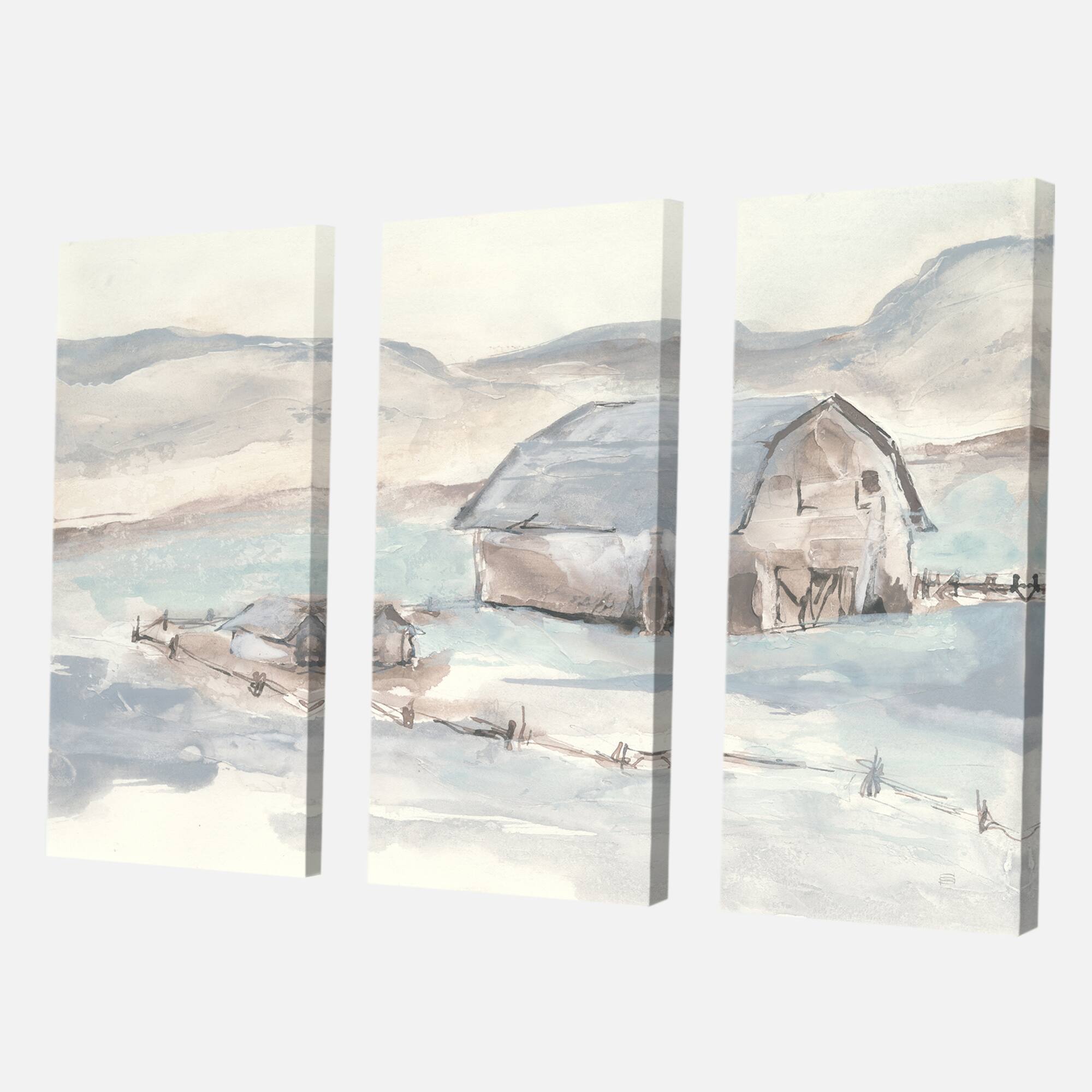 Designart - Farmhouse Barn Grey IV - Modern Farmhouse Premium Canvas Wall Art