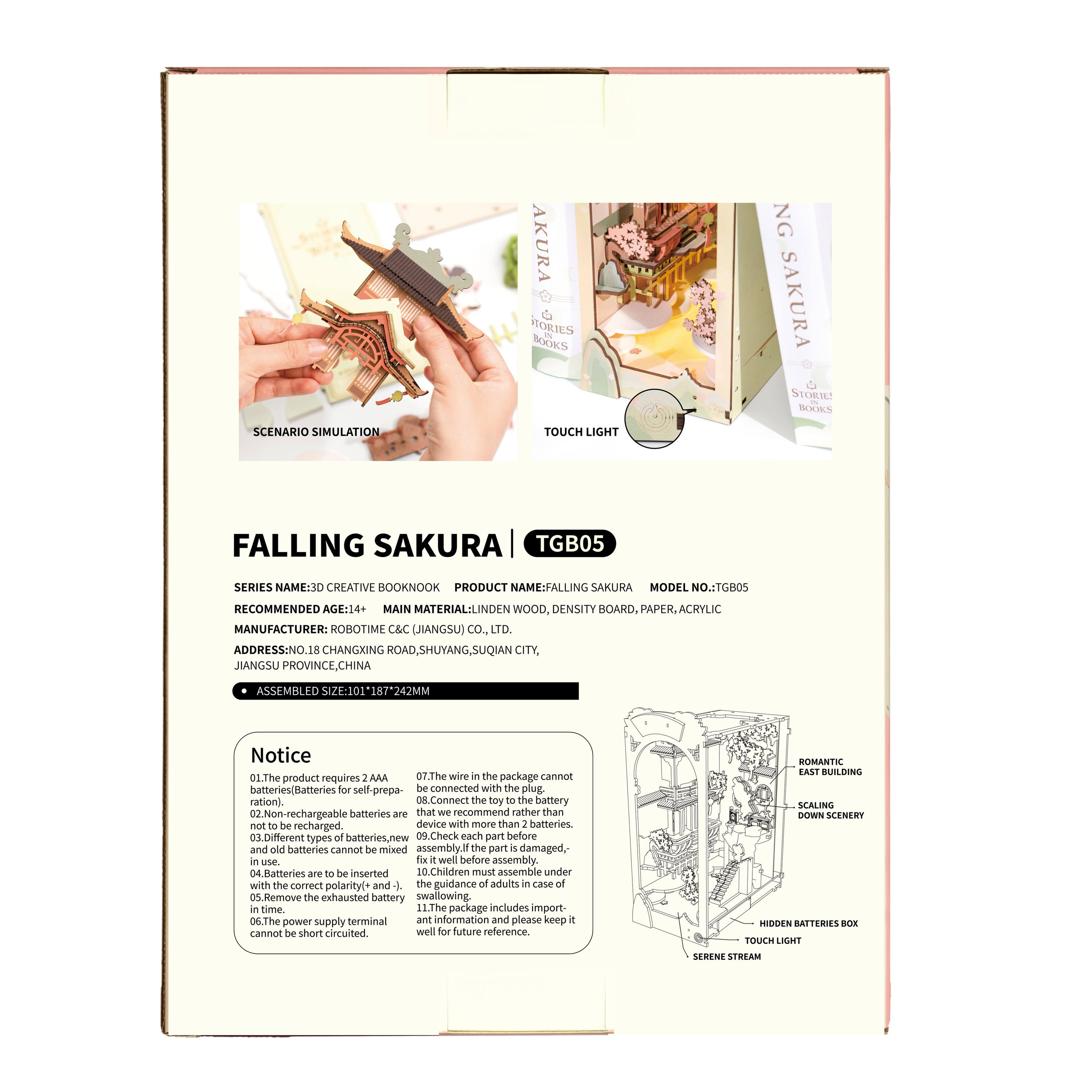 Rolife® Falling Sakura DIY Book Nook Shelf Insert Kit