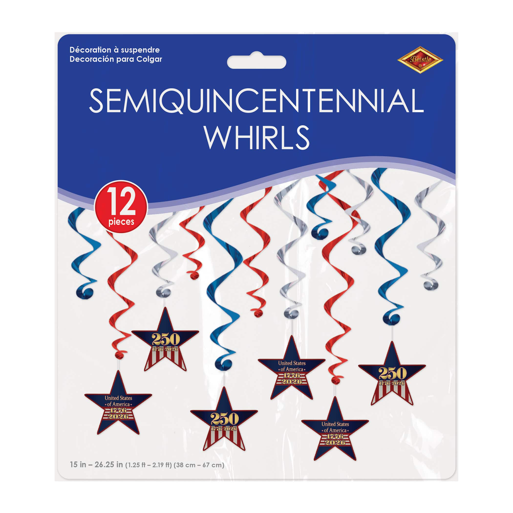 Beistle Semiquincentennial Whirls, 12ct.
