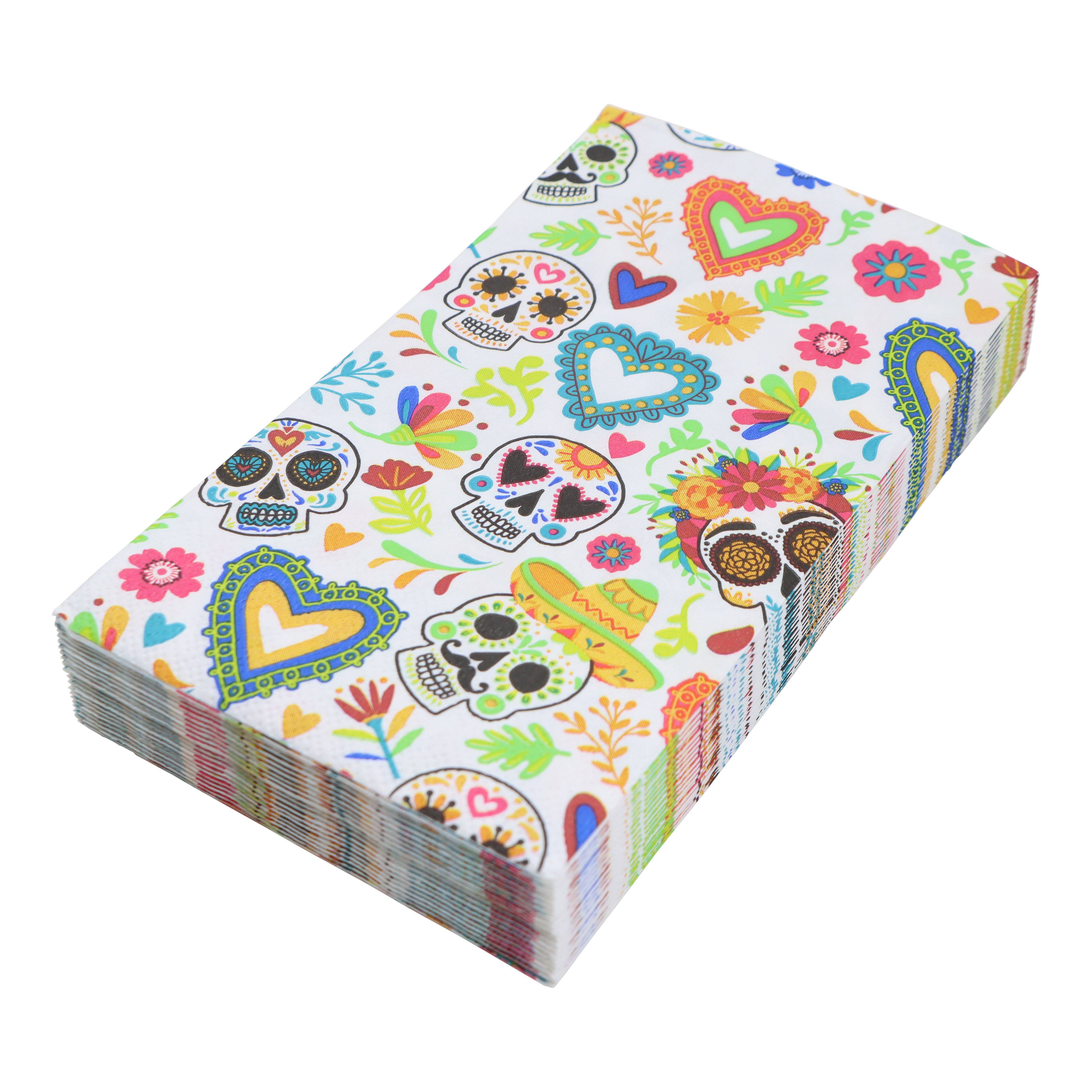 4.2" x 7.6" Skull & Heart Paper Guest Napkins, 20ct. by Ashland®
