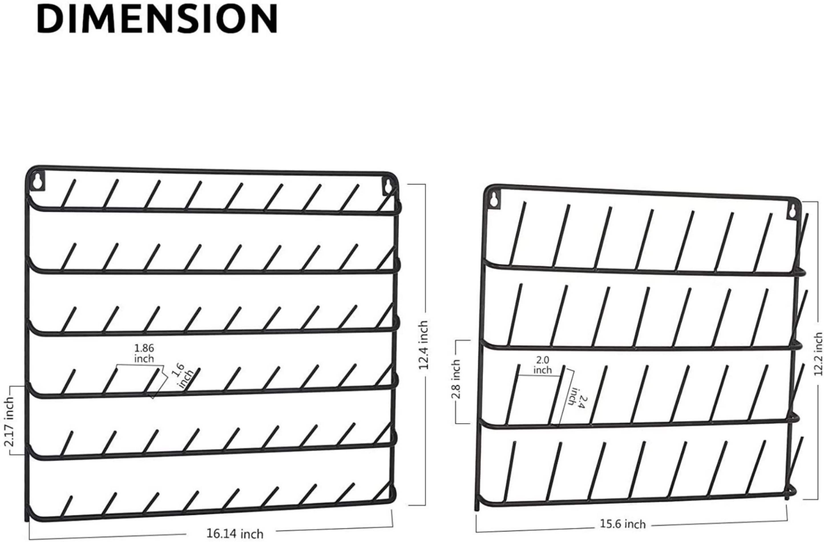 NEX™ Black 32-Spool and 54-Spool Wall-Mounted Sewing Thread Rack Set