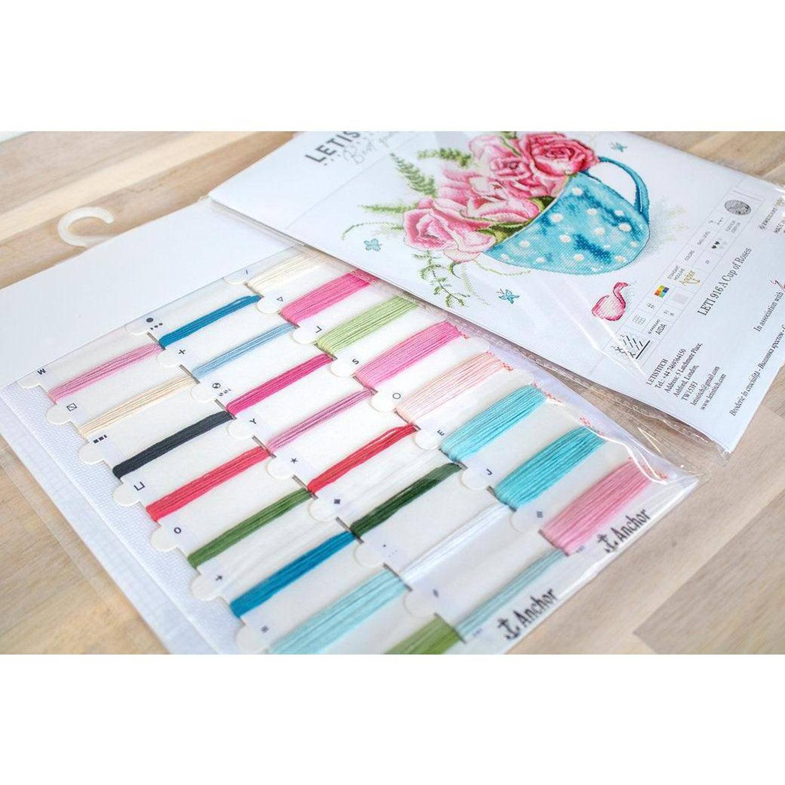 Letistitch A Cup Of Roses Counted Cross Stitch Kit