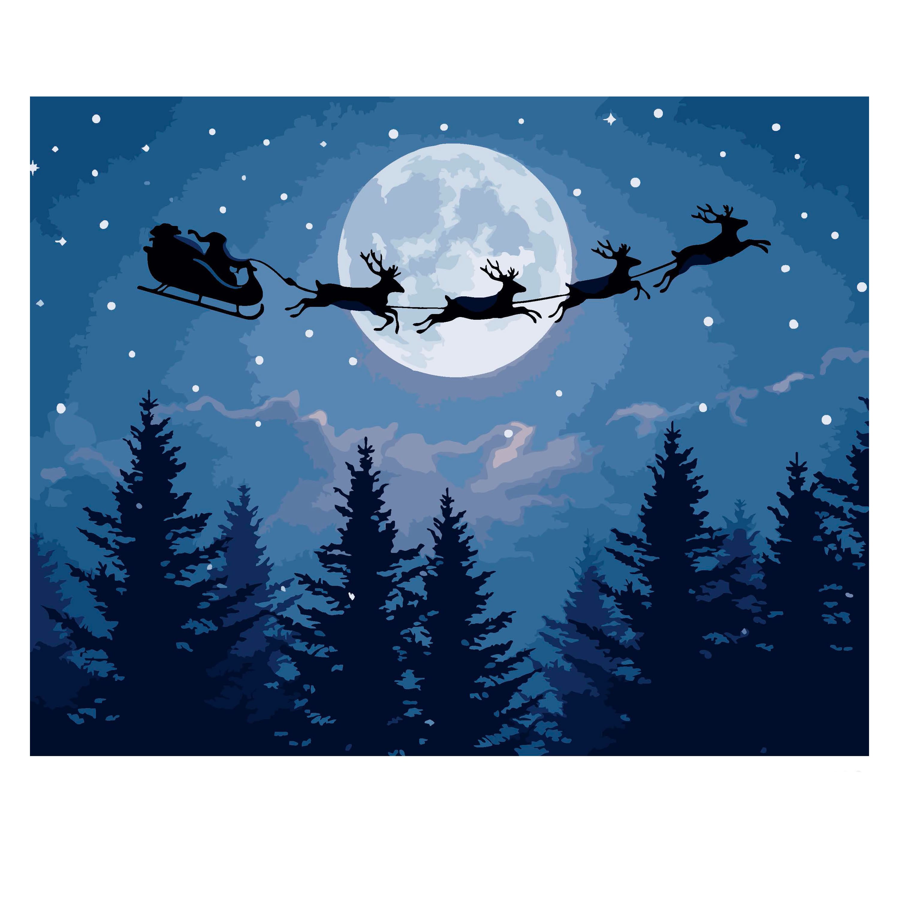 11" x 14" Reindeer & Sleigh Paint-by-Number Kit by Artist's Loft®