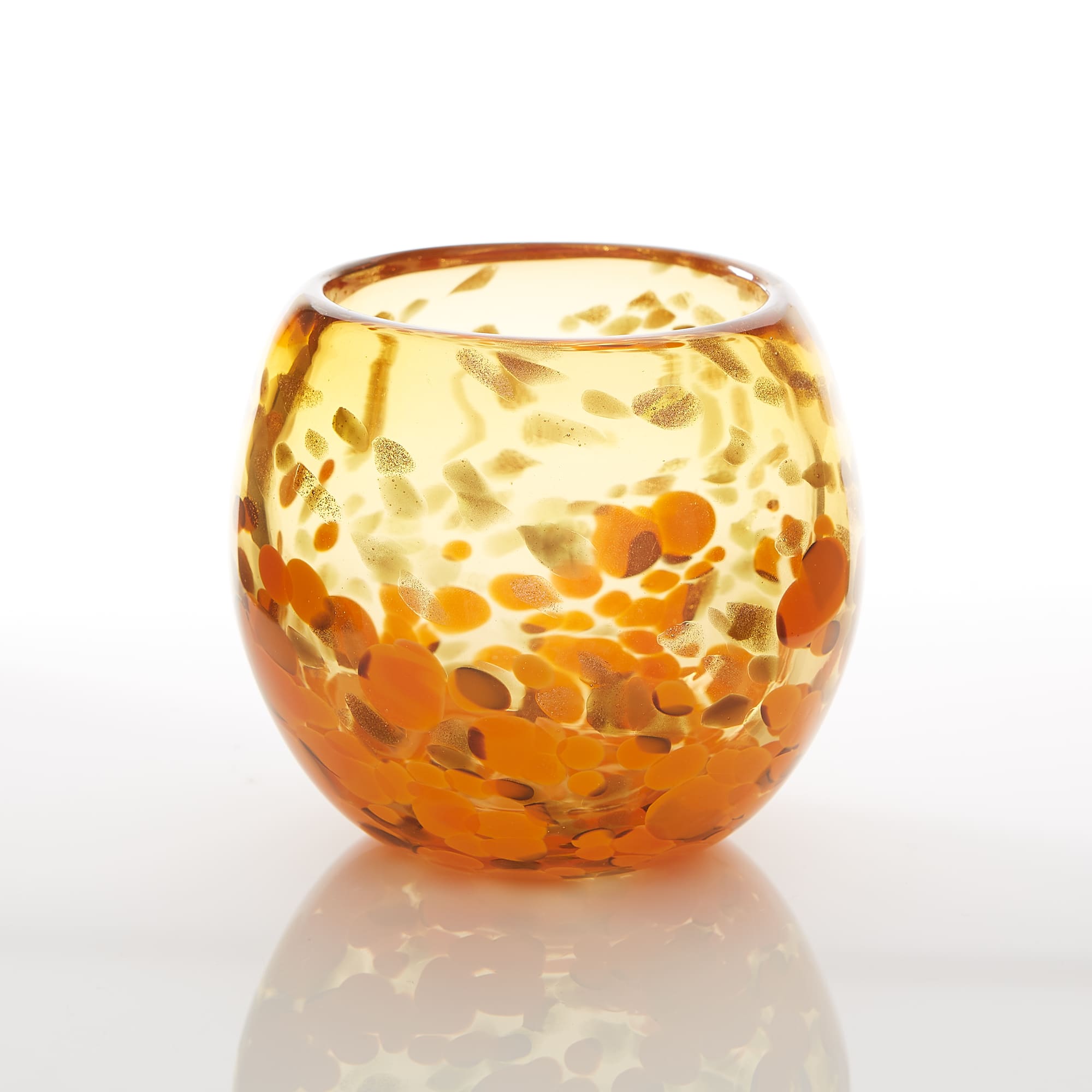 4" Orange Bowl Vase