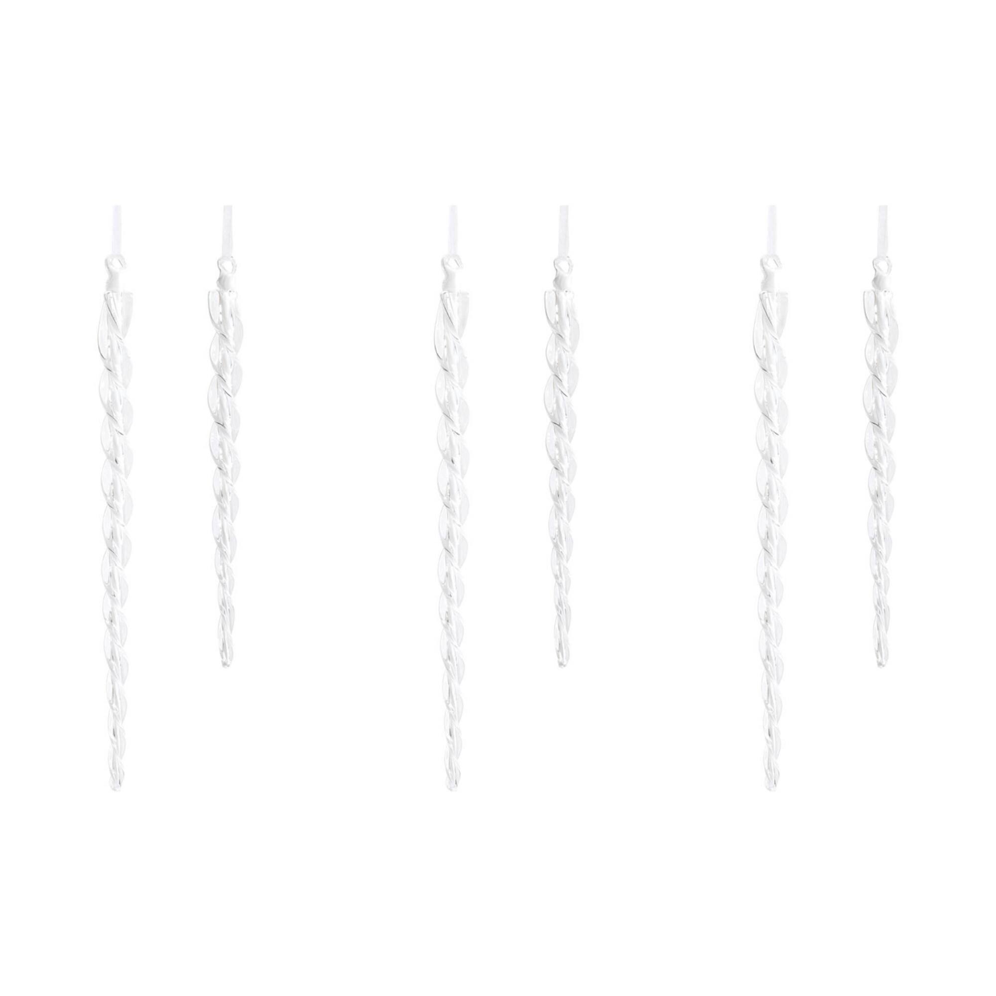 Melrose Clear Glass Icicle Ornaments Set